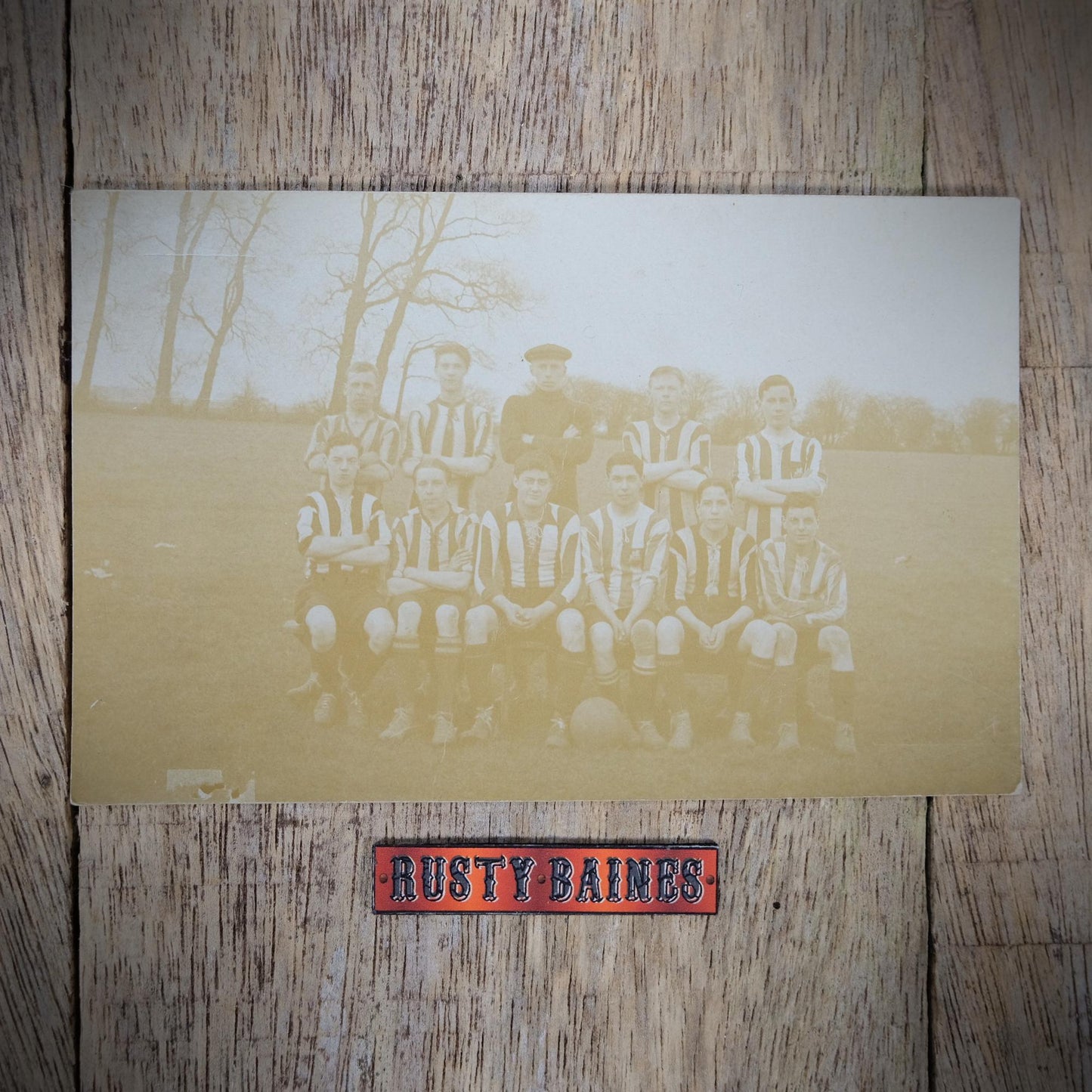 Postcard, Real Photo of Unidentified Amateur Football Team