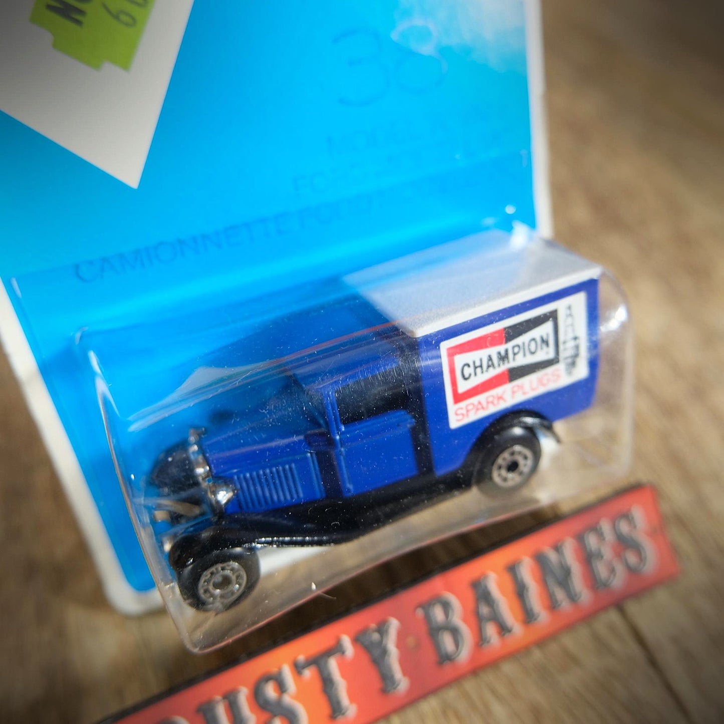 Matchbox No.38 Ford Model A Van Champion Spark Plugs, Sealed Blister Card