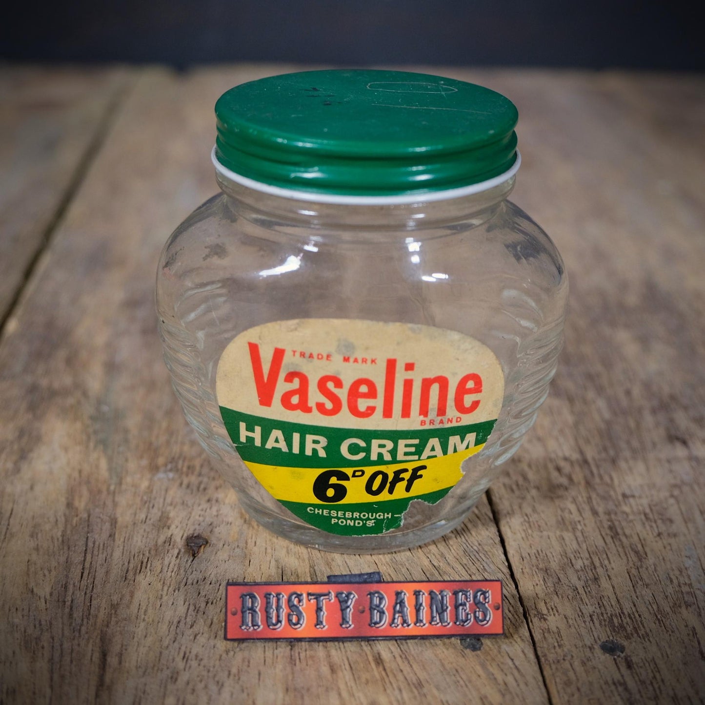 Vintage Vaseline Hair Cream Advertising Jar