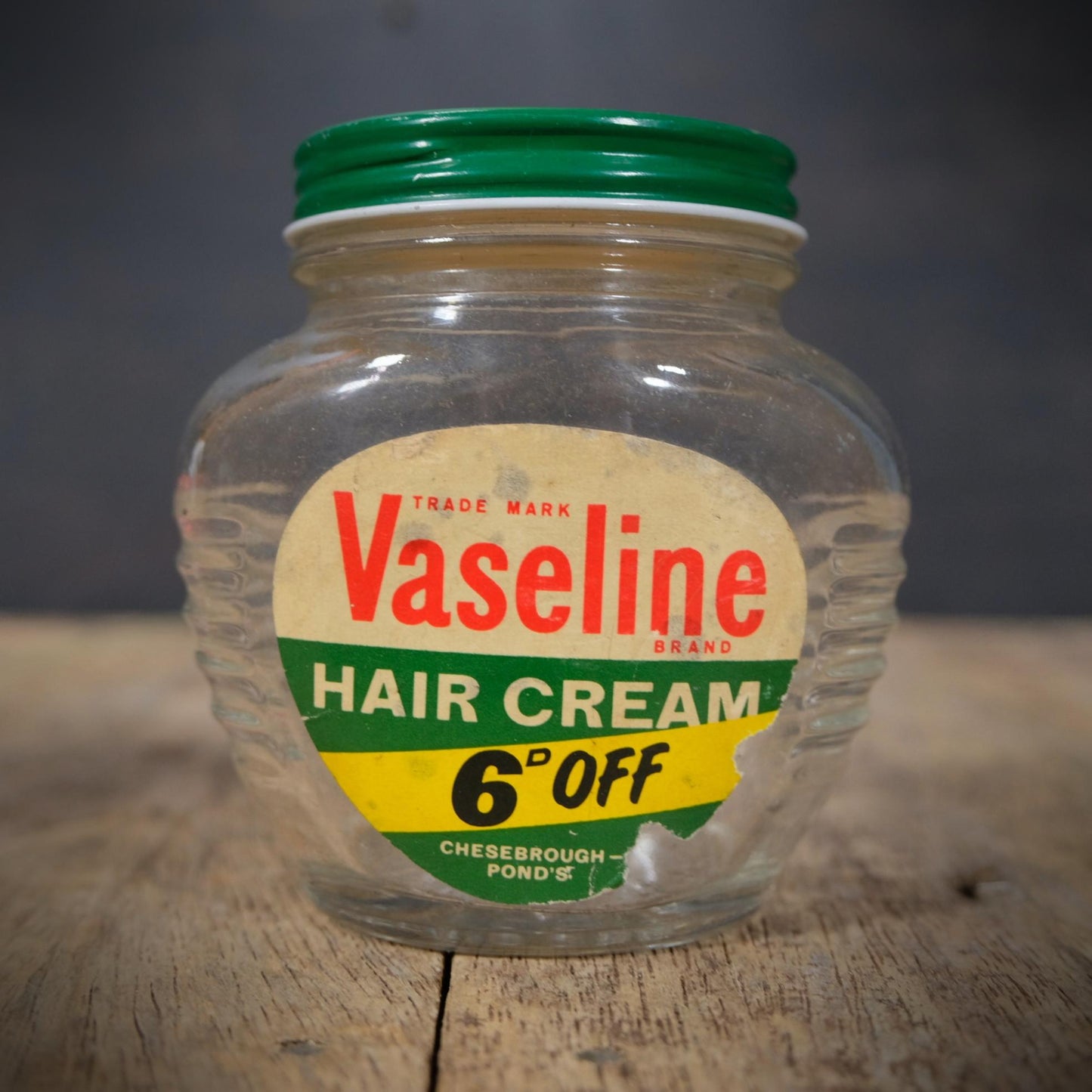 Vintage Vaseline Hair Cream Advertising Jar