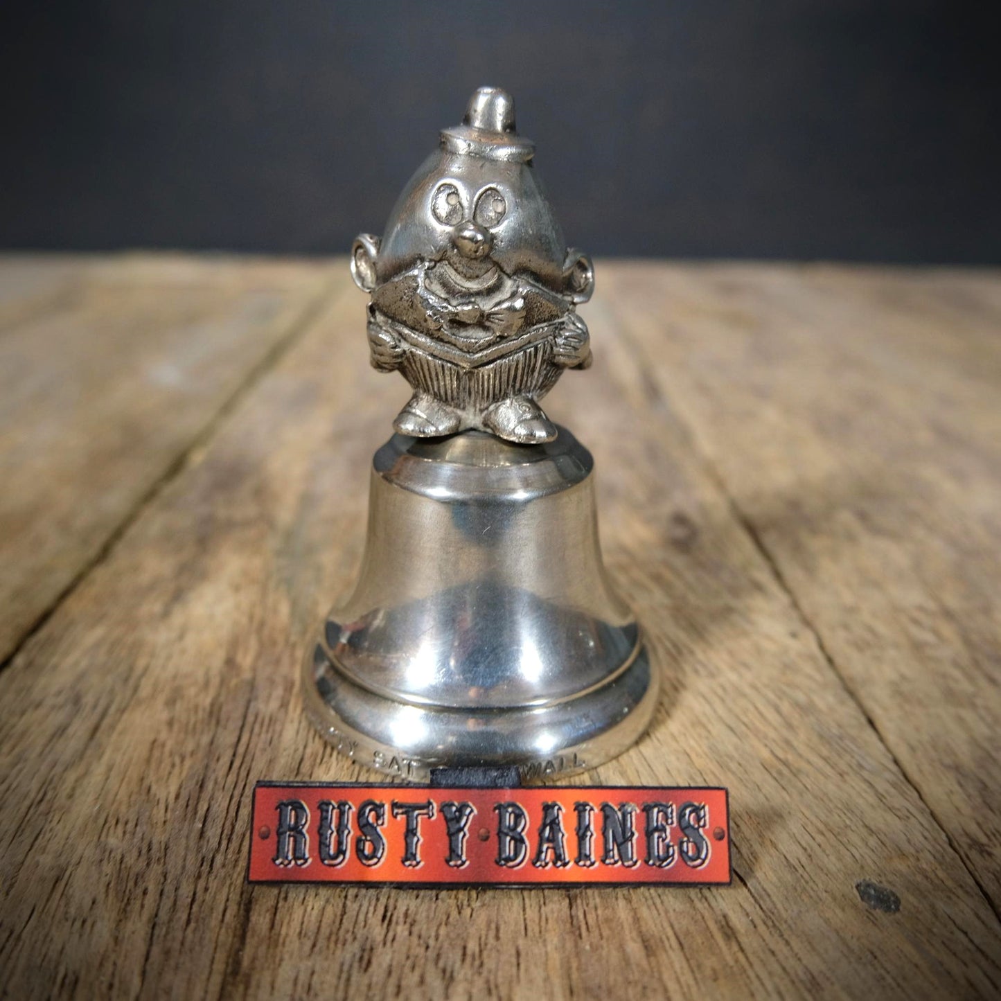Vintage Falstaff Humpty Dumpty Silver Plate Servant Bell