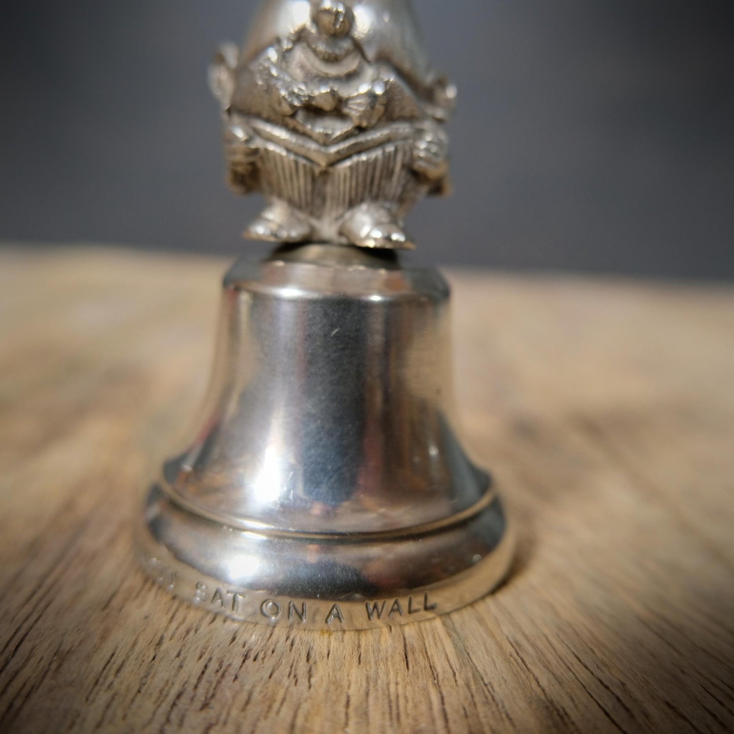 Vintage Falstaff Humpty Dumpty Silver Plate Servant Bell