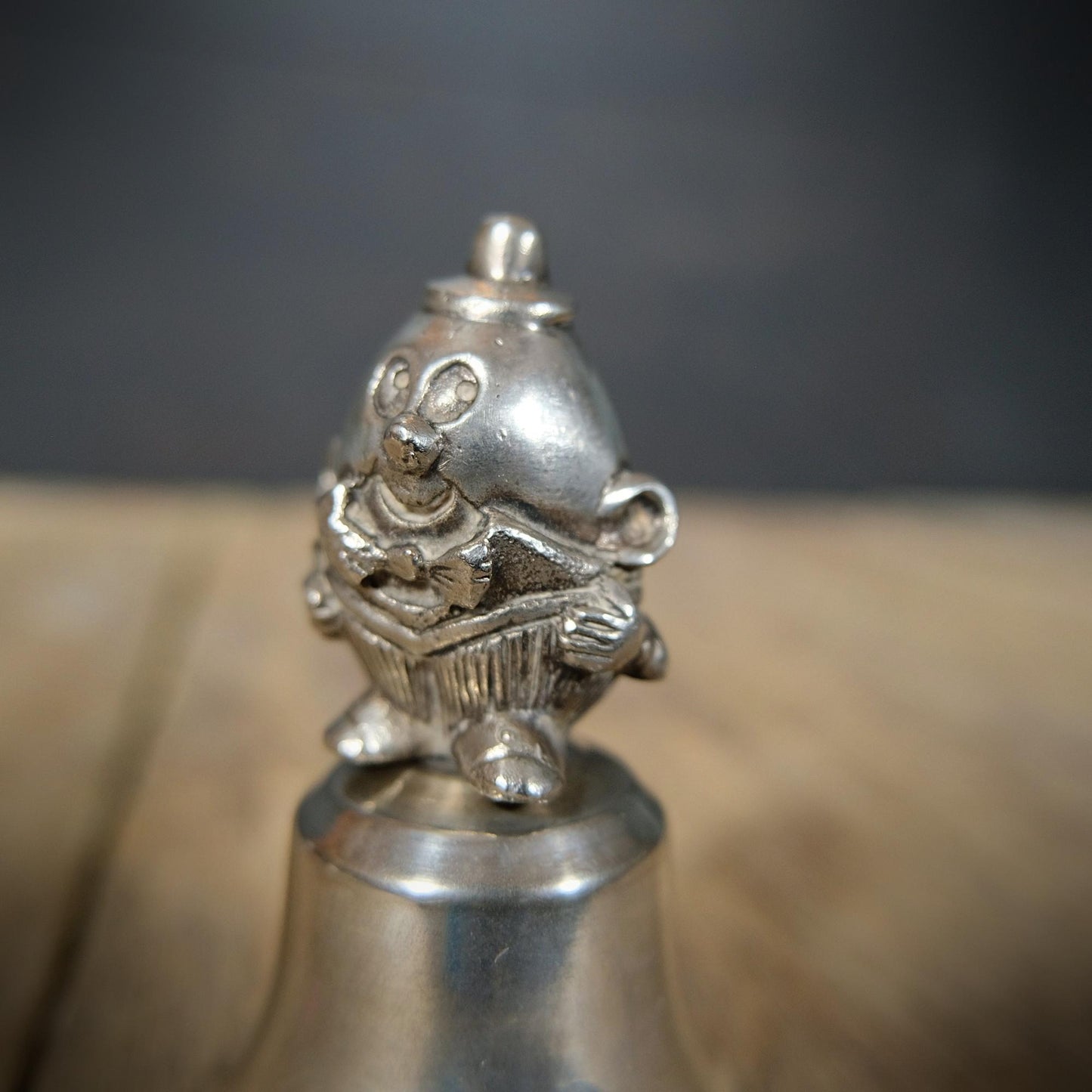 Vintage Falstaff Humpty Dumpty Silver Plate Servant Bell