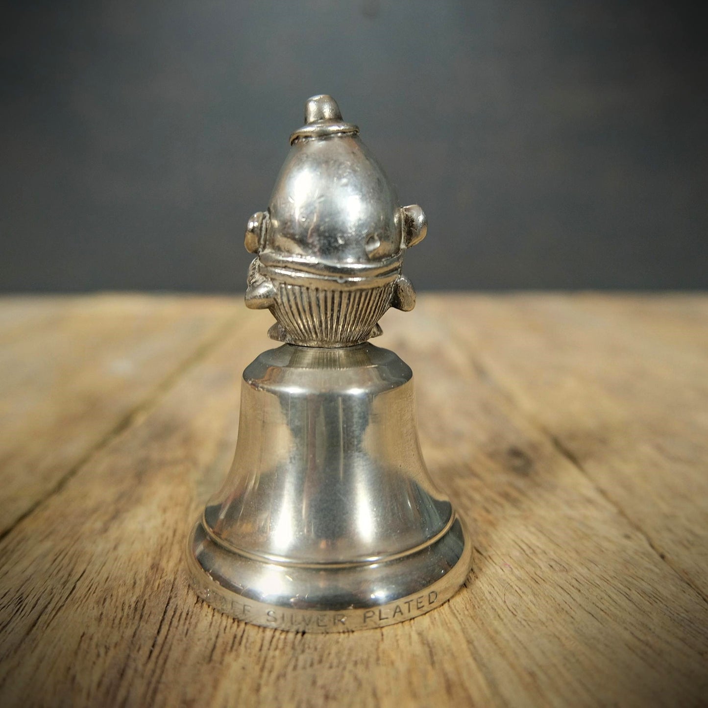 Vintage Falstaff Humpty Dumpty Silver Plate Servant Bell