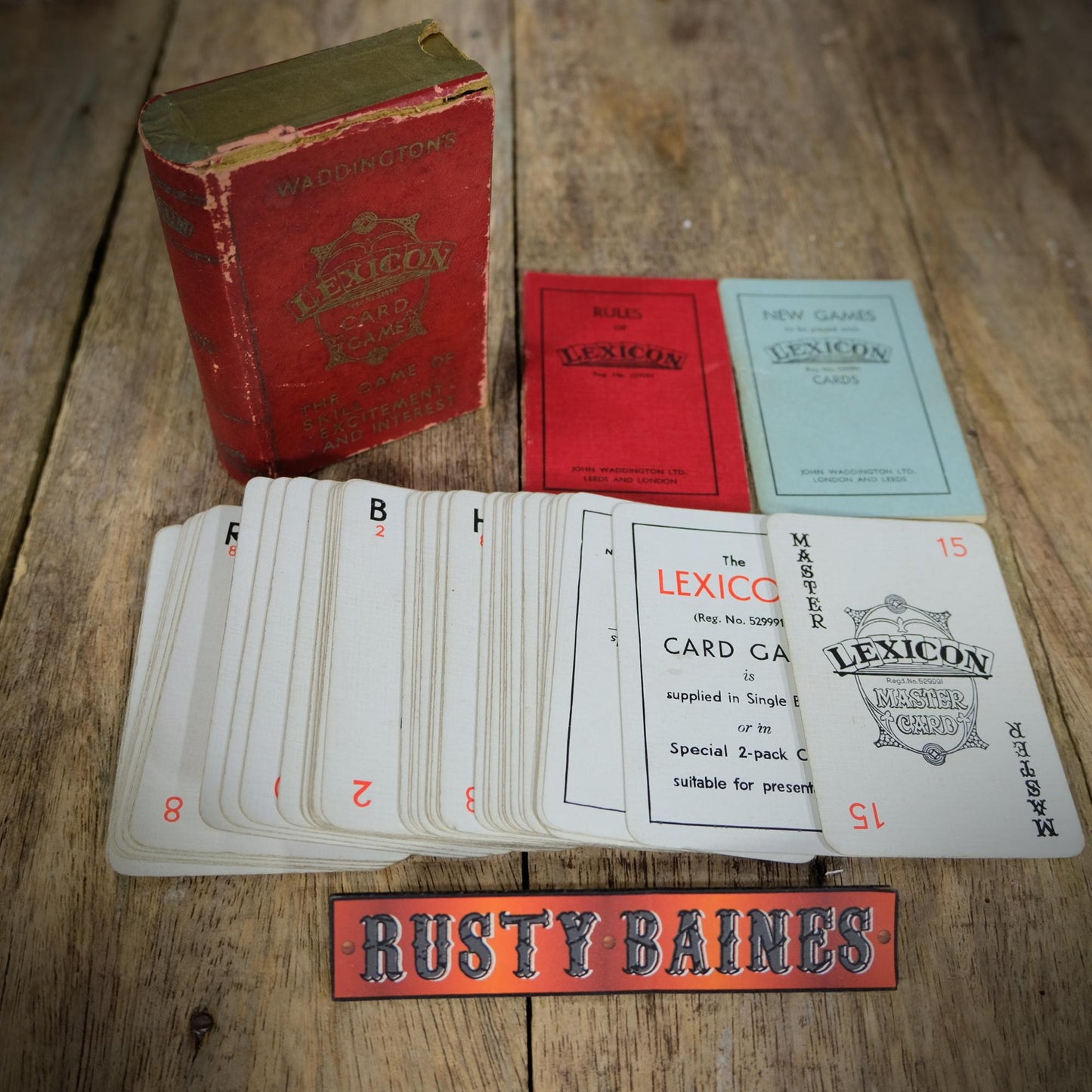 Vintage Waddington's Lexicon Card Game, Circa 1930's