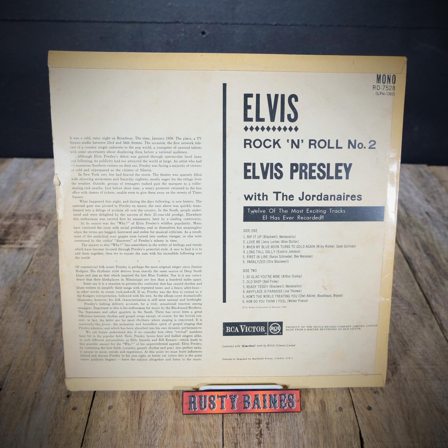 Record LP Album, Elvis Presley, Rock N Roll No.2, RD-7528 Mono