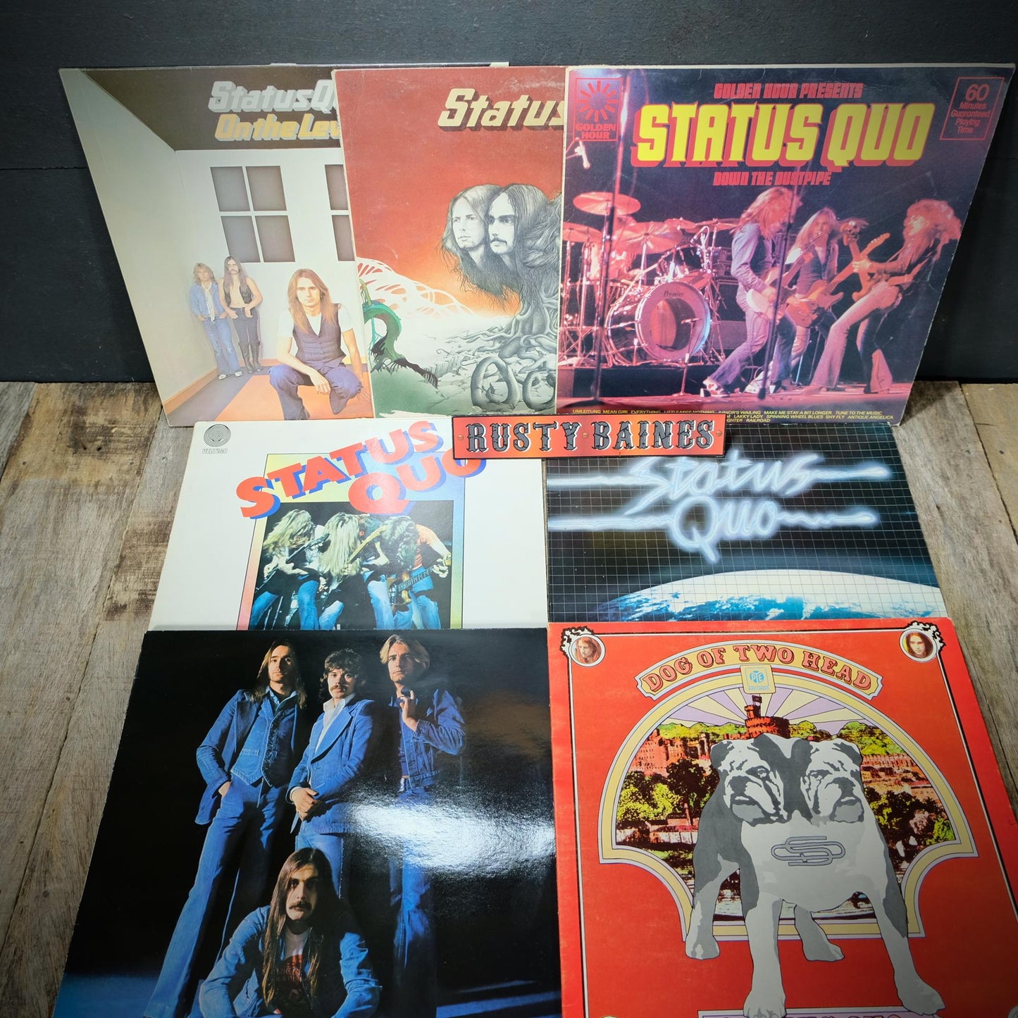 Record LP Albums Status Quo Bundle, One the Level/Piledriver Etc.