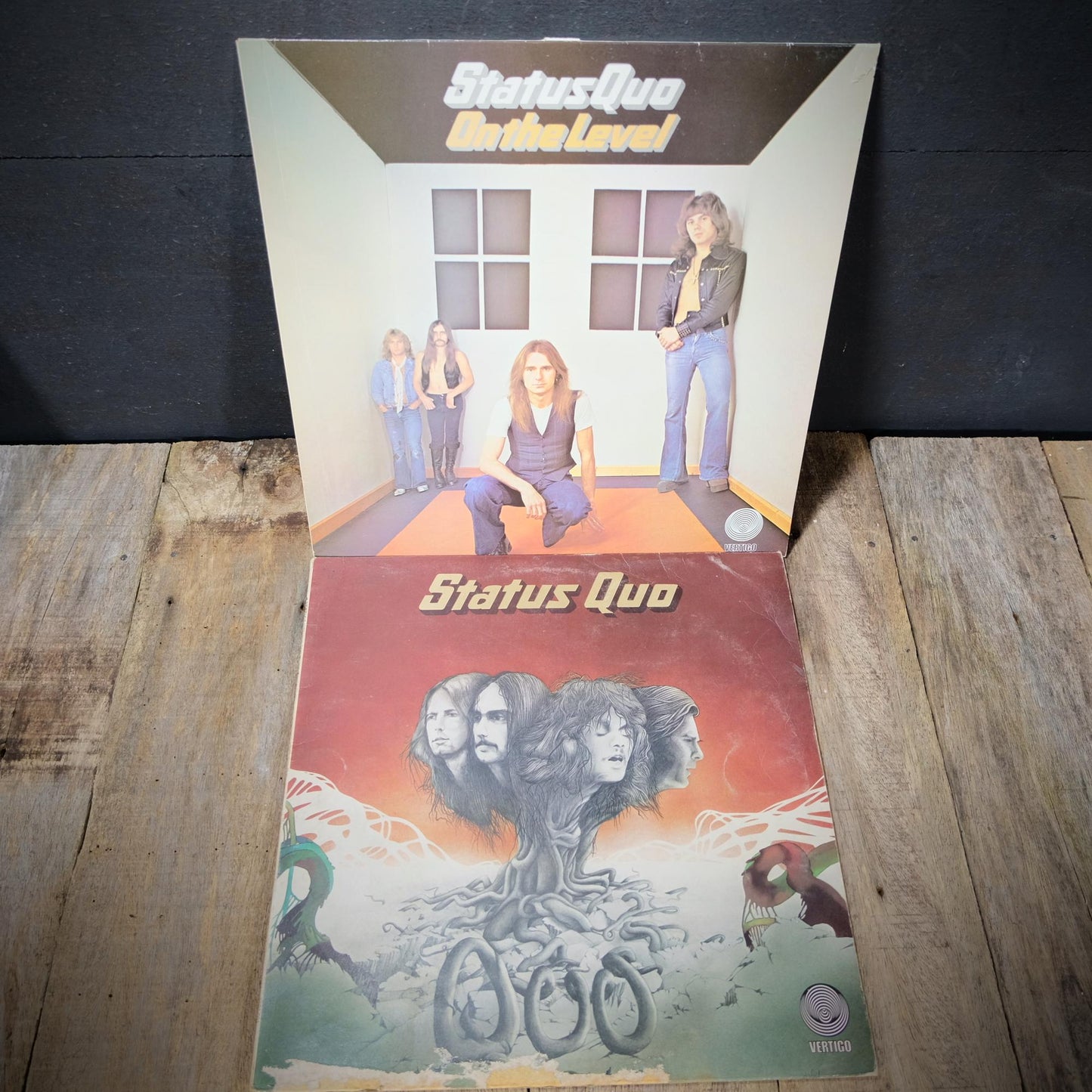 Record LP Albums Status Quo Bundle, One the Level/Piledriver Etc.