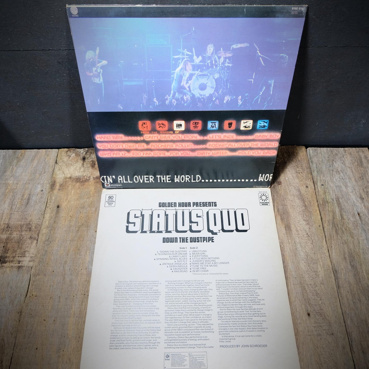 Record LP Albums Status Quo Bundle, One the Level/Piledriver Etc.