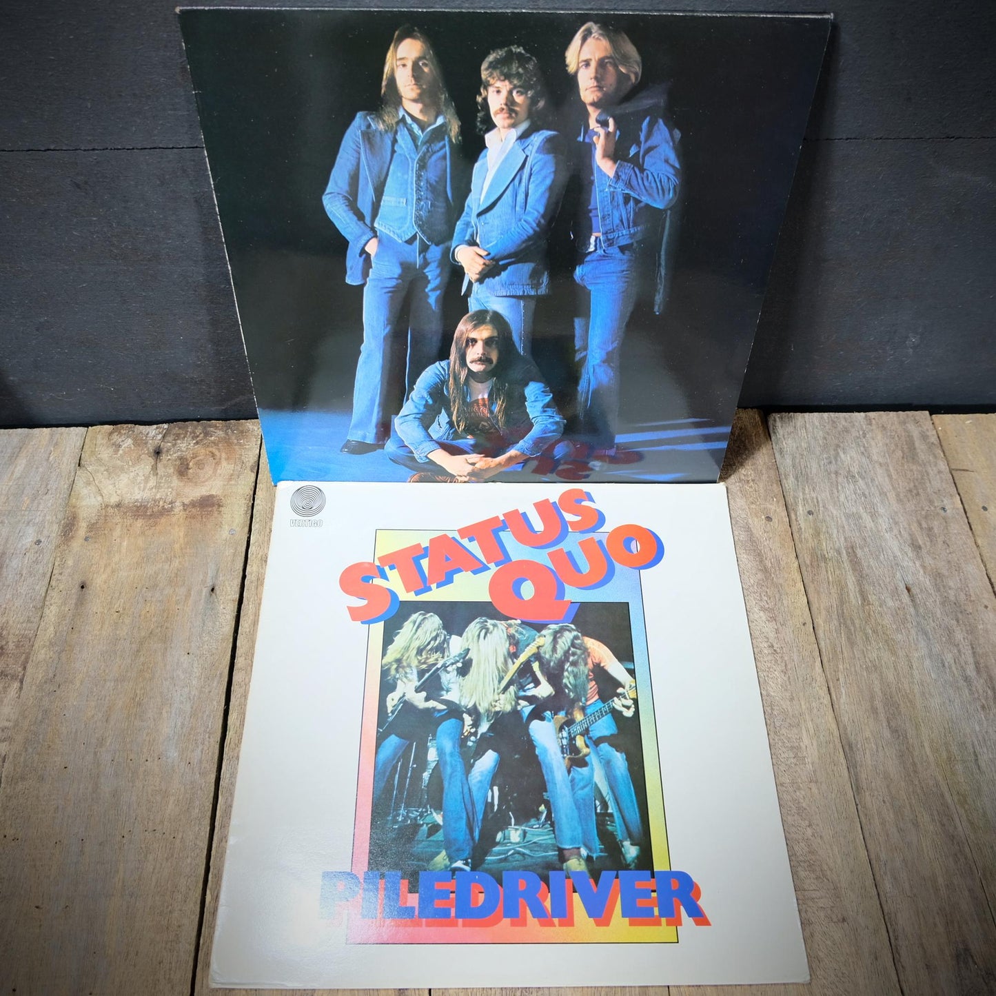 Record LP Albums Status Quo Bundle, One the Level/Piledriver Etc.