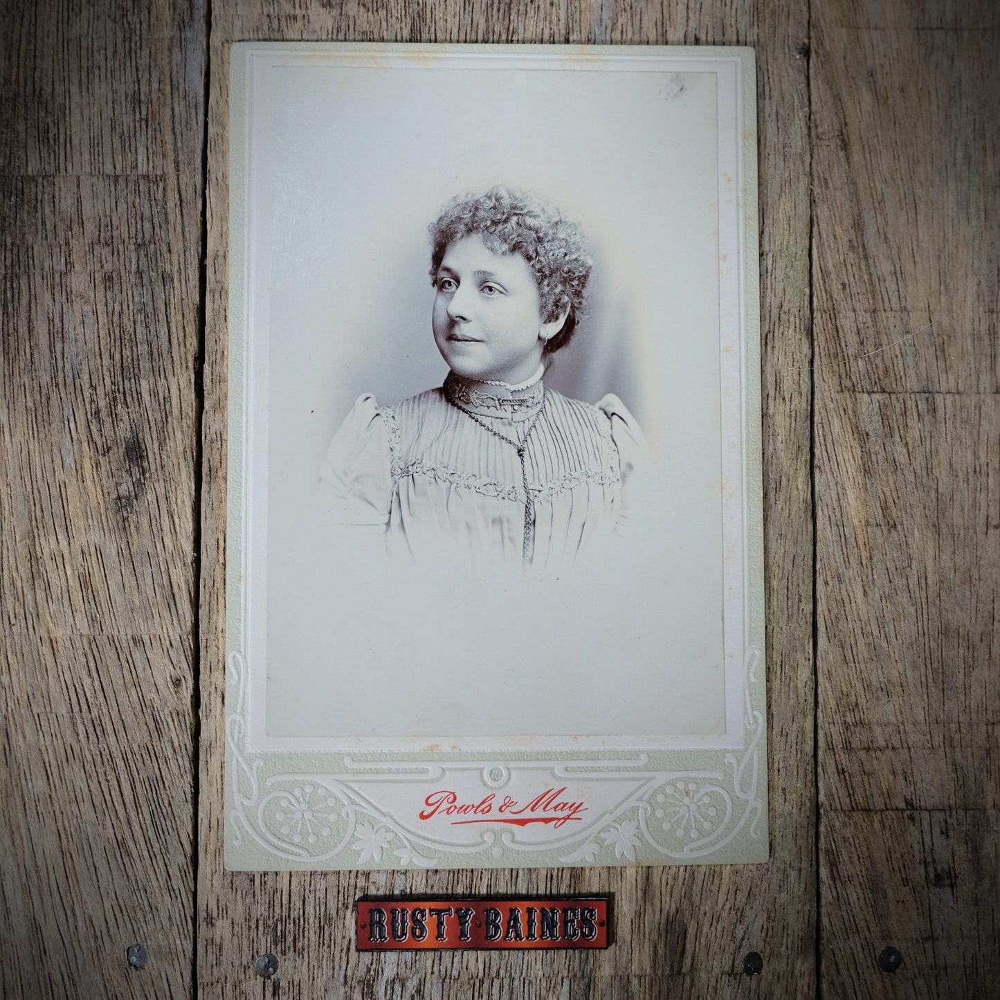 Original Victorian Era Cabinet Photo, Powls & May of Birmingham, Female Portrait