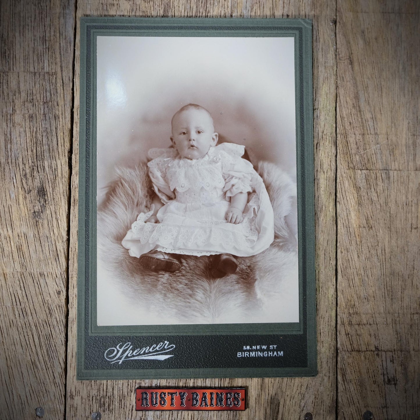 Original Victorian Era Cabinet Photo, Spencer of Birmingham, Baby Christening