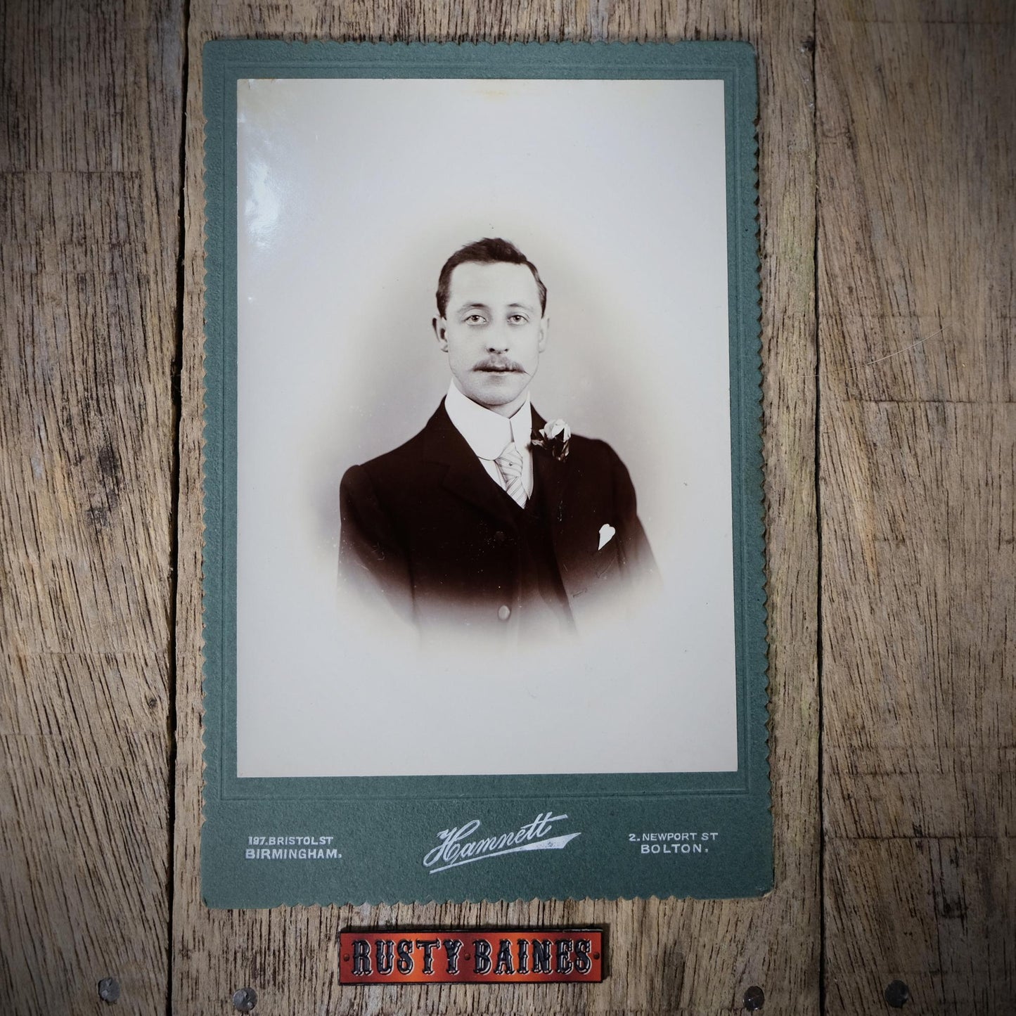Original Victorian Era Cabinet Photo, Hamnett of Birmingham & Bolton, Male Portrait