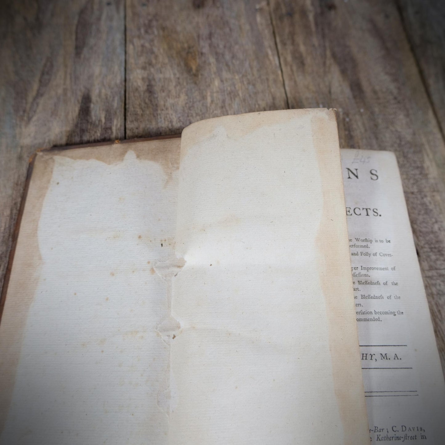 Sermons on Various Subjects Vol. IV, John Abernethy, 1751, Leather Bound Hardcover