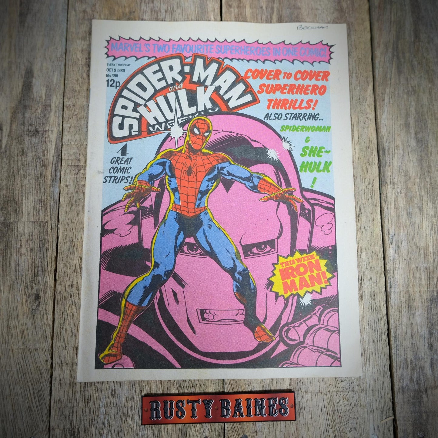 British Marvel Comic, Spider-Man and Hulk Weekly October 9th 1980 #396