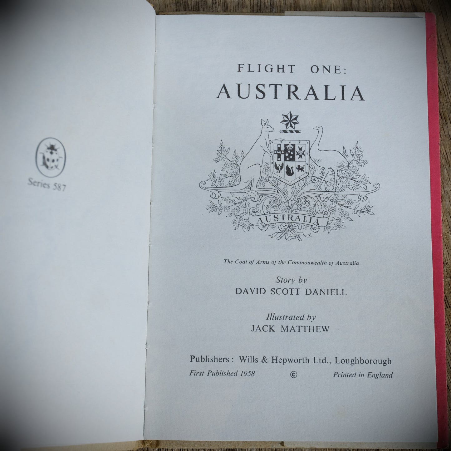 Vintage Ladybird Book, Flight One Australia, 2'6 Issue, Matt, Hardcover, Dustwrapper