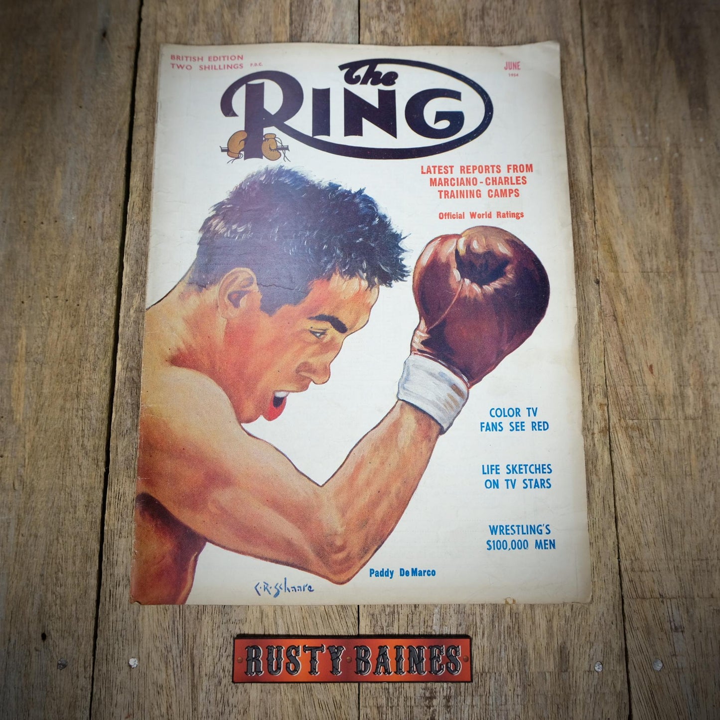 Vintage Boxing Magazine, The Ring June 1954, Tommy Hurricane Jackson, Joey Giardello