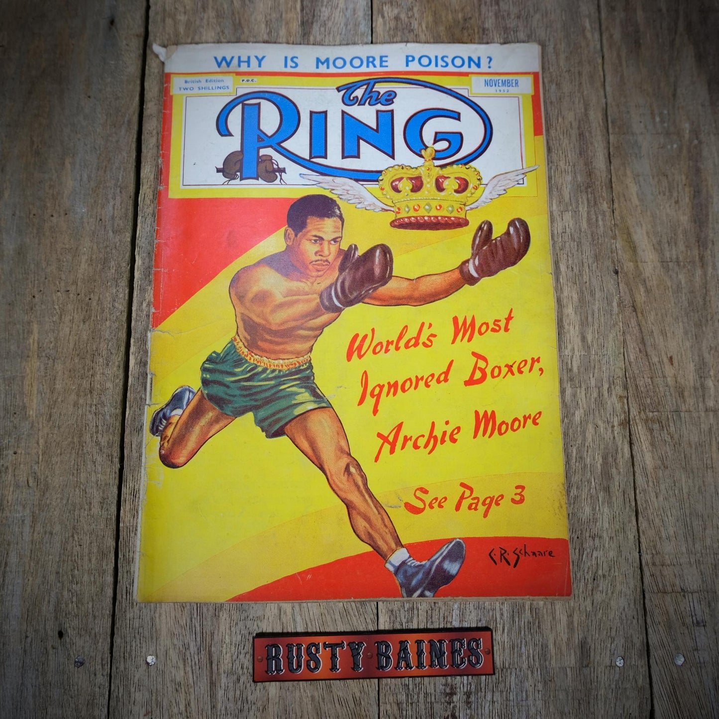 Vintage Boxing Magazine, The Ring November 1952, Rocky Marciano, Archie Moore