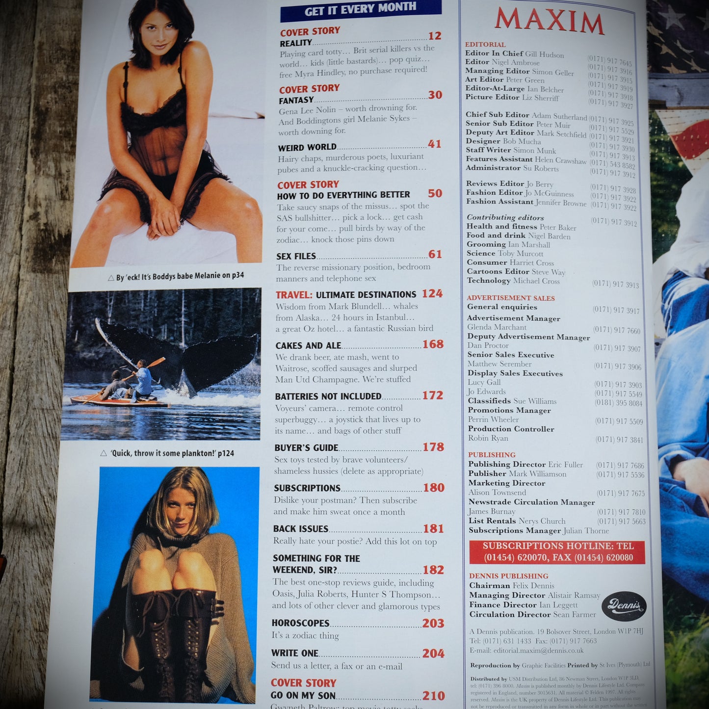 Maxim Magazine October 1997, Melanie Sykes, Gena Lee Nolin