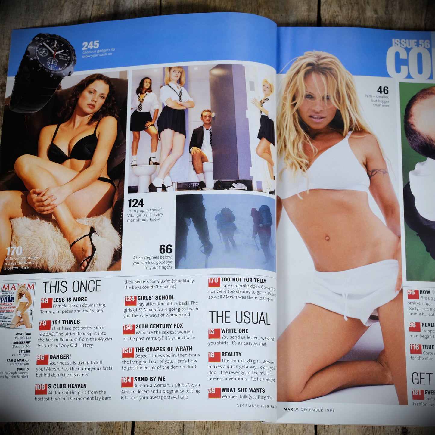 Maxim Magazine December 1999, Pamela Anderson Cover, Kate Groombridge, S Club 7