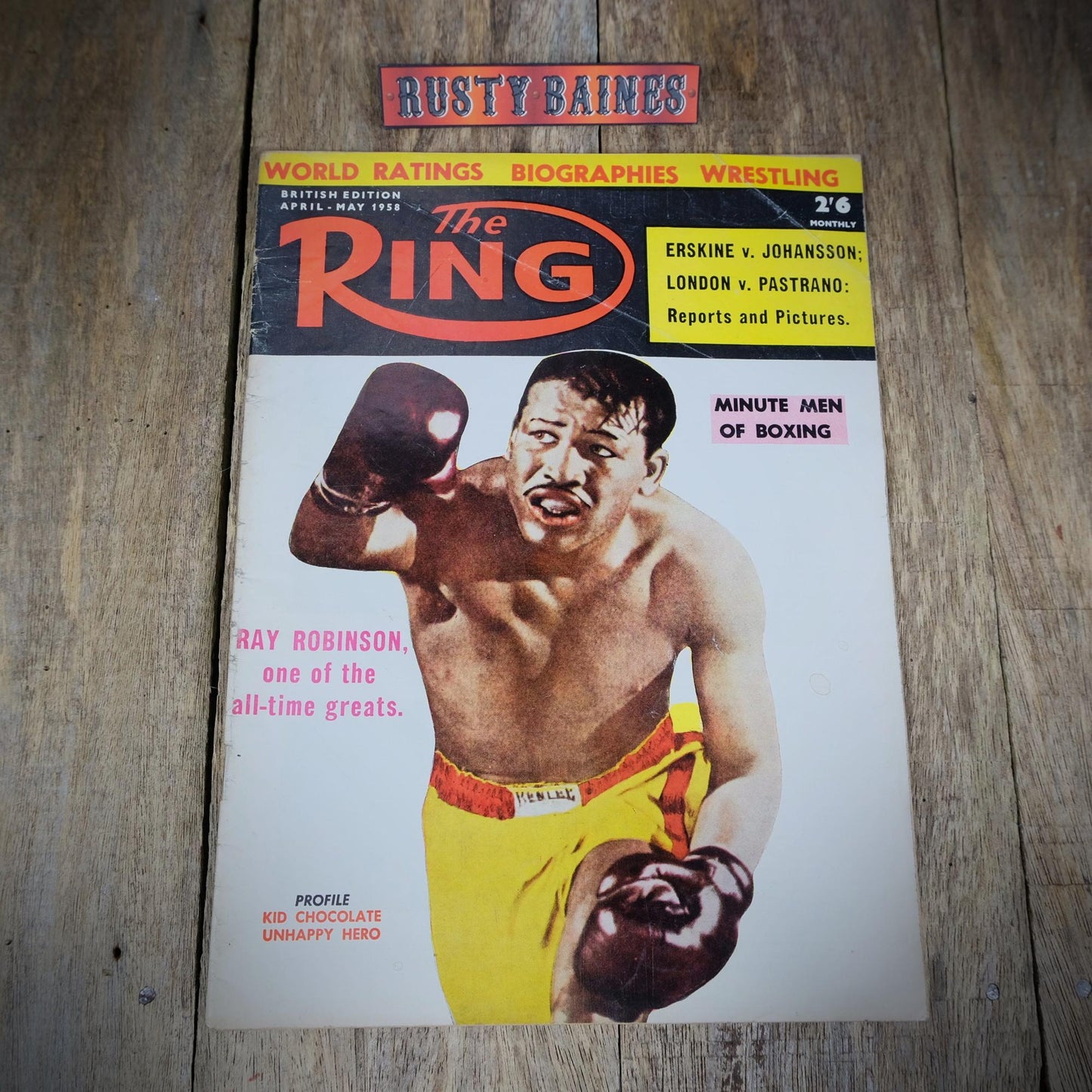 Vintage Boxing Magazine, The Ring, British, April-May 1958