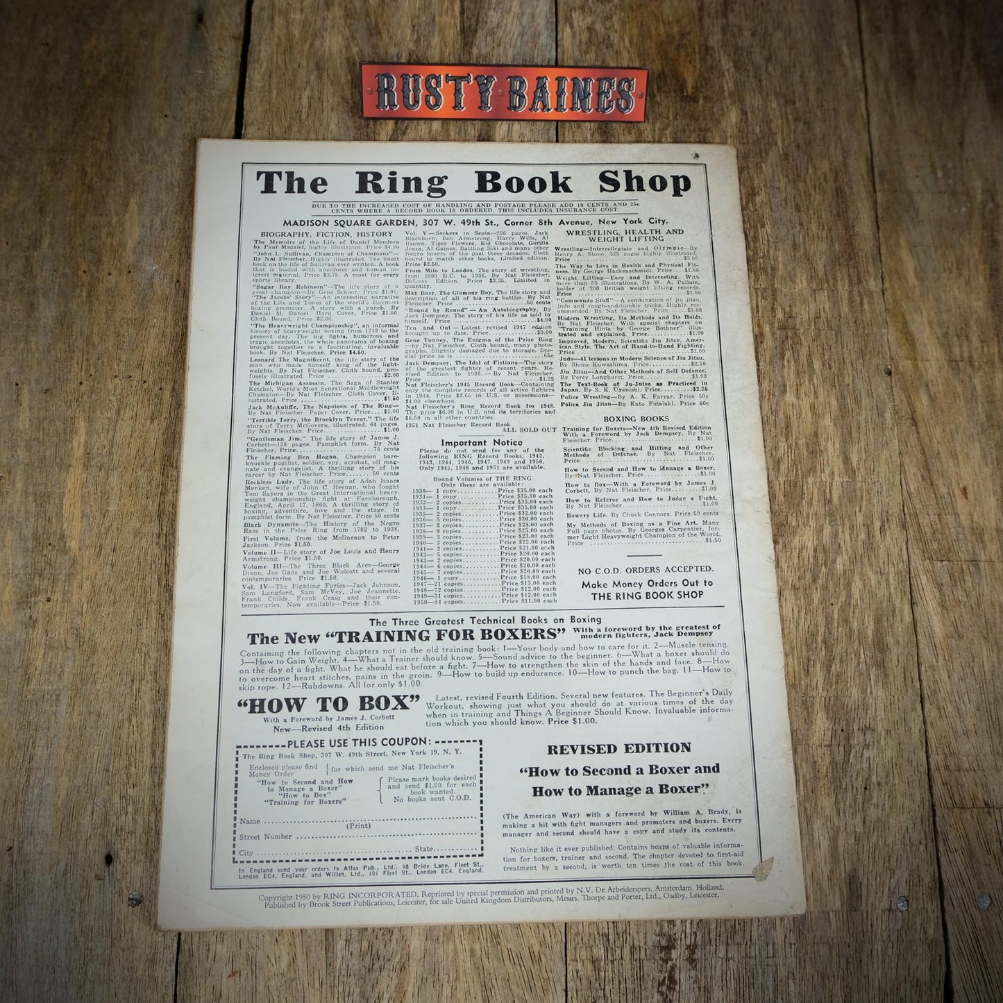 Vintage Boxing Magazine, The Ring, British, April-May 1958