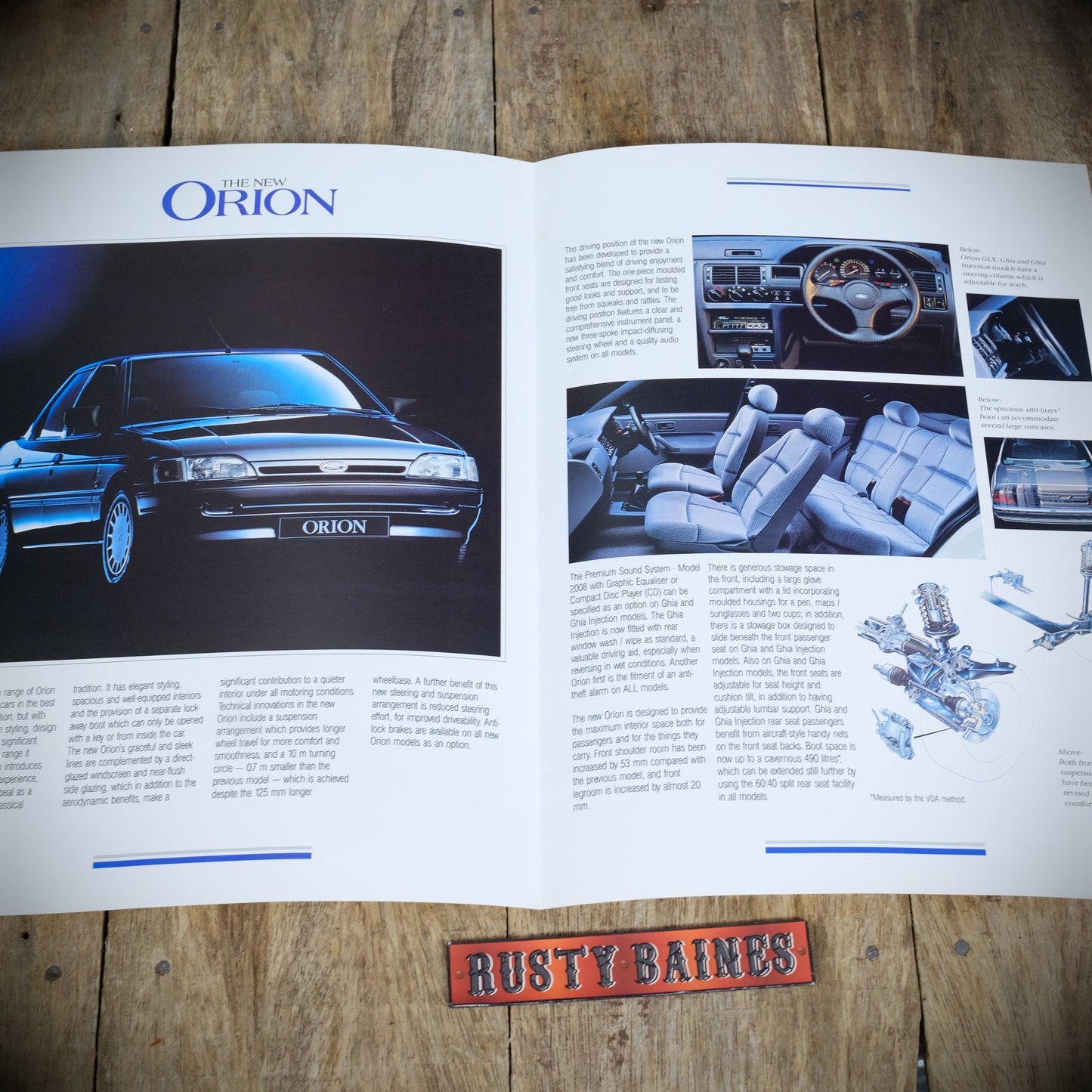 Car Sales Brochure Ford Orion, 1990