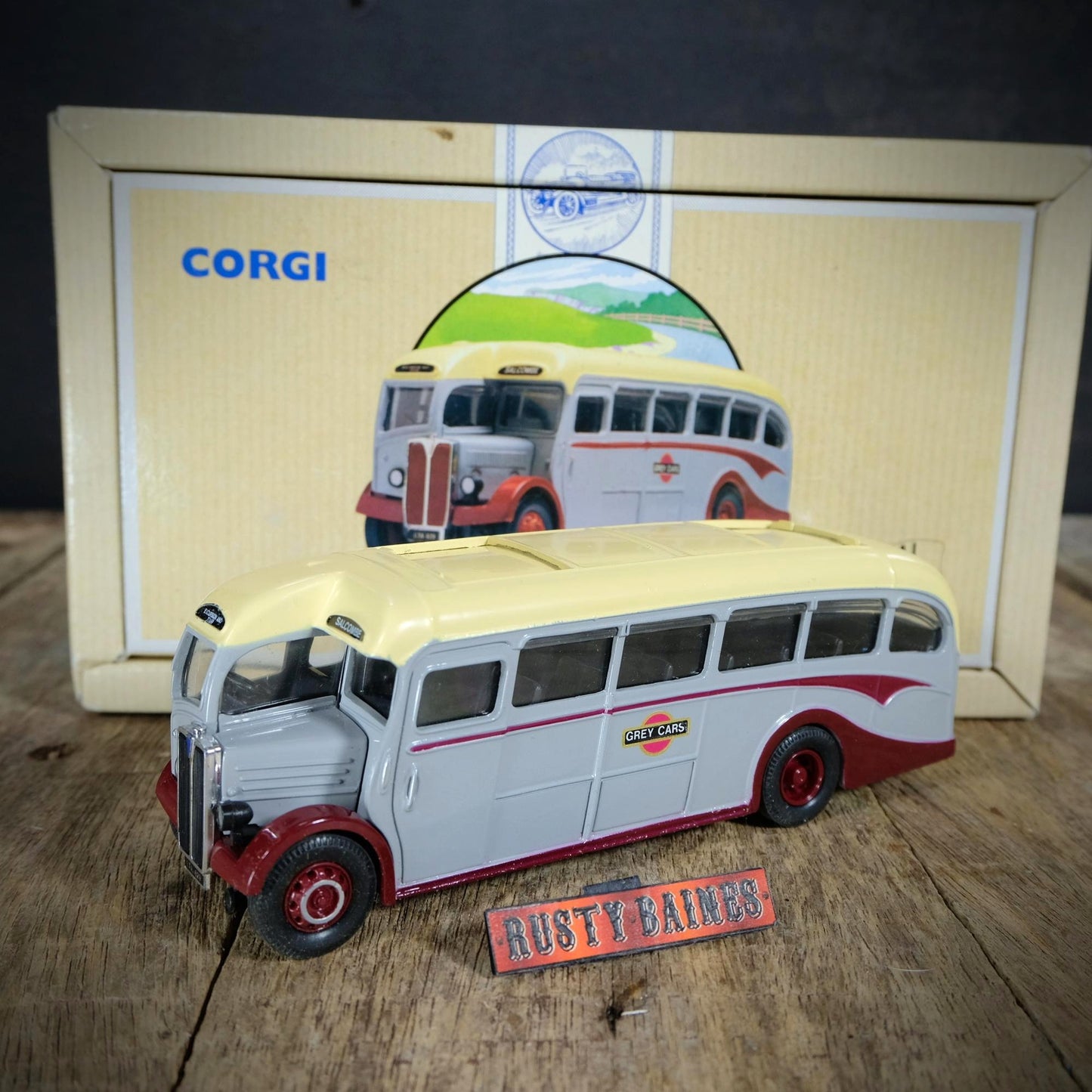 Corgi AEC Regal Bus, Grey Cars Livery, Boxed