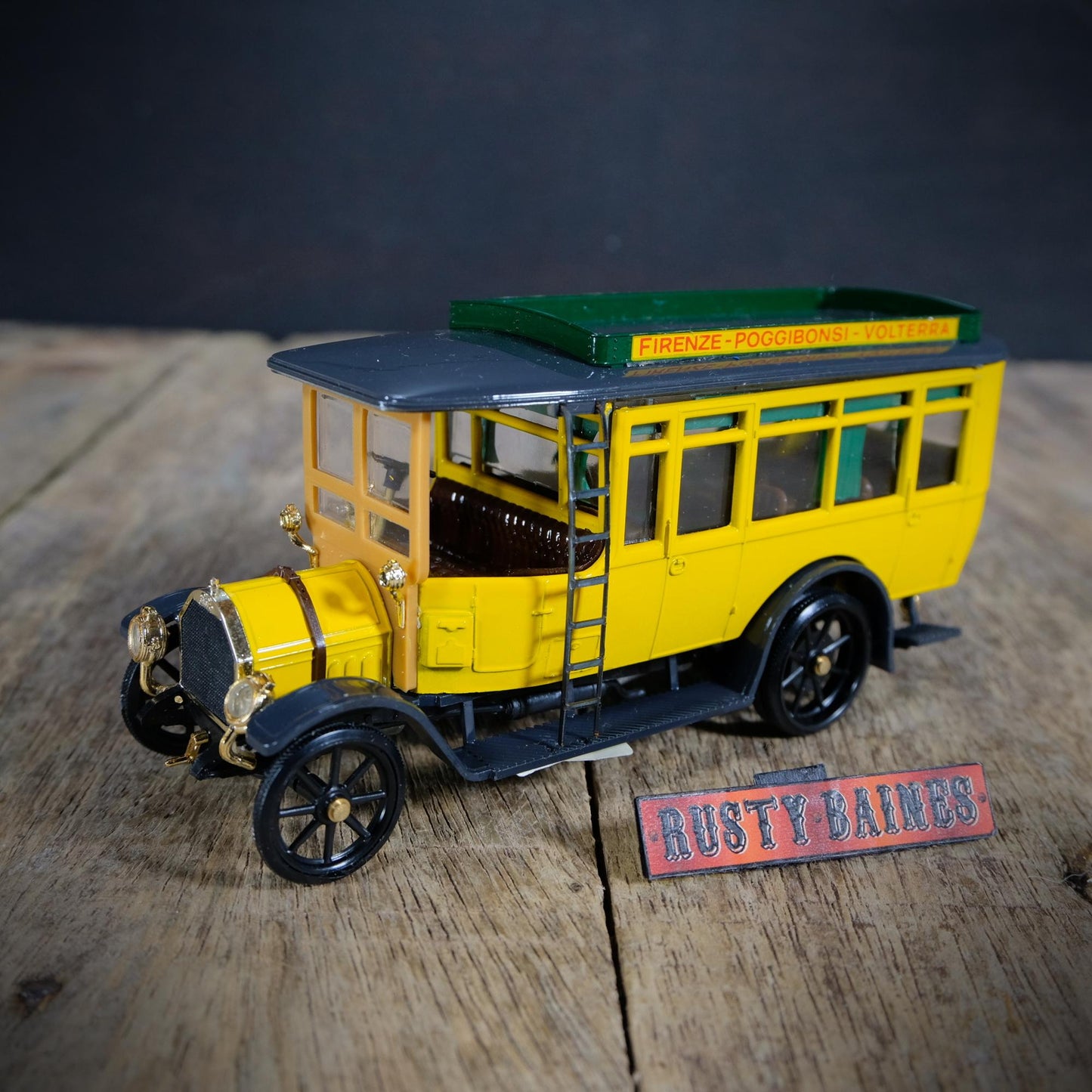 Rio Fiat Omnibus, Vintage Early Motor Bus, Yellow, 1/43 Scale