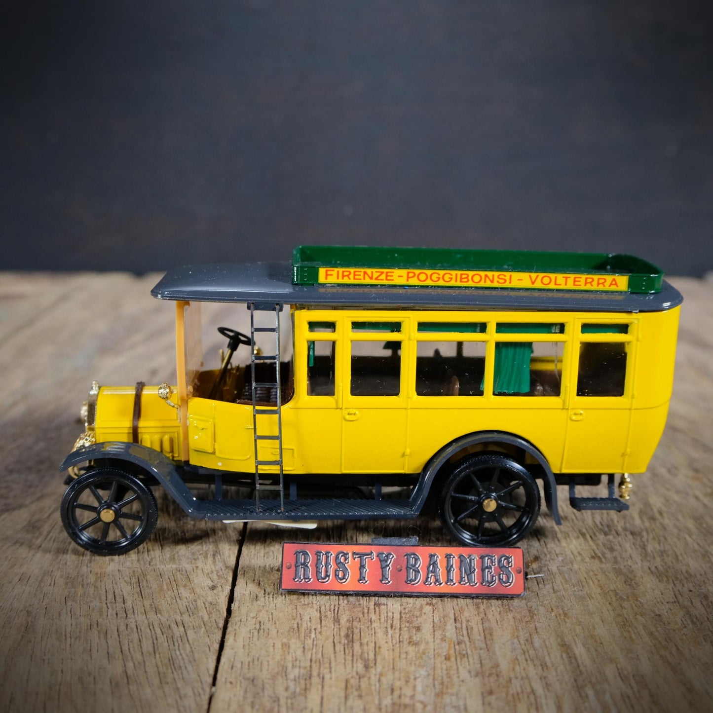 Rio Fiat Omnibus, Vintage Early Motor Bus, Yellow, 1/43 Scale