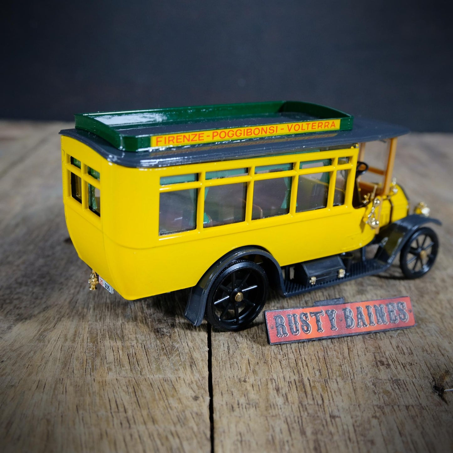 Rio Fiat Omnibus, Vintage Early Motor Bus, Yellow, 1/43 Scale