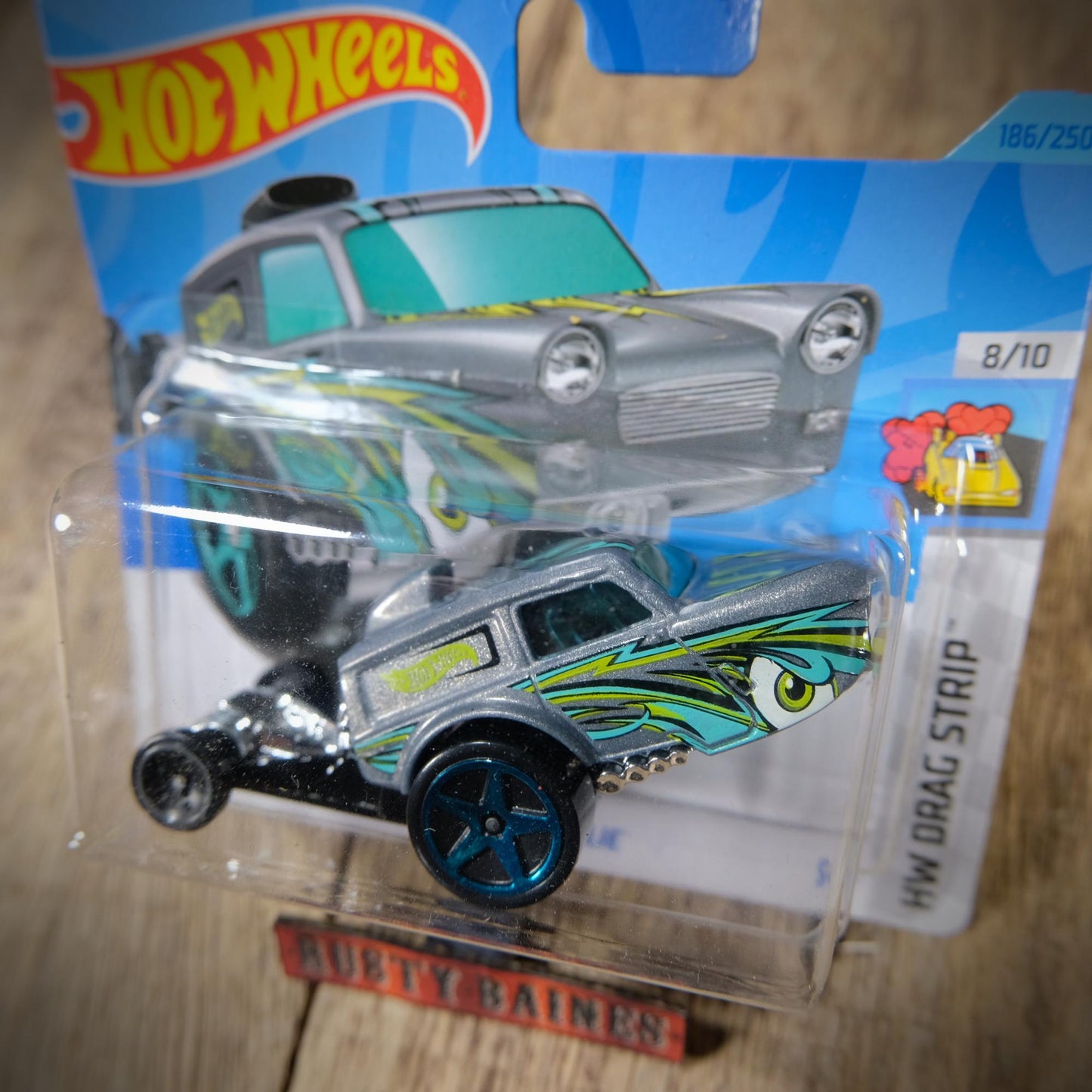 Hot Wheels Poppa Wheelie Reliant Regal Three Wheeler Dragster, Metallic Grey, Sealed
