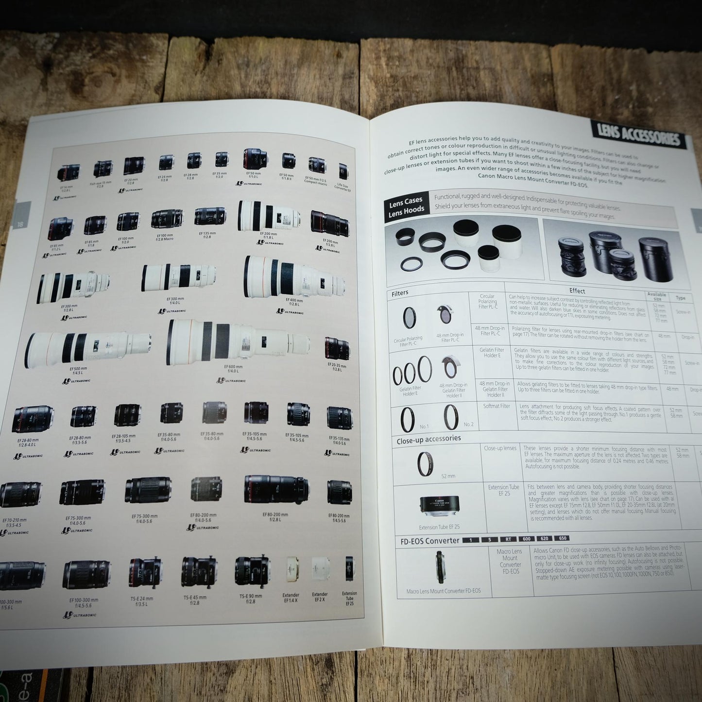 Canon EOS Camera & Lens Brochure, 1992, EOS 1 - 5 - 10 - 100 - 1000
