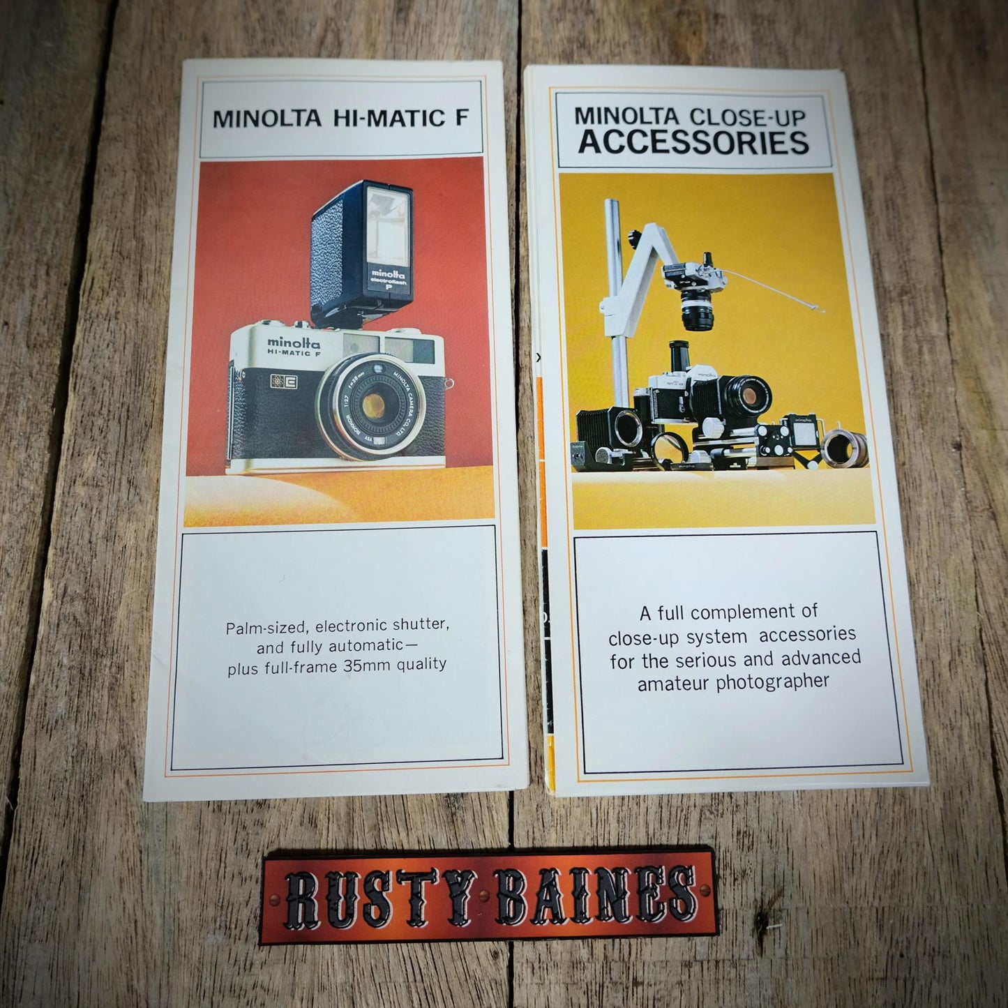 Vintage Minolta H-Matic F & Close Up/Macro Accessories Brochures/Booklets