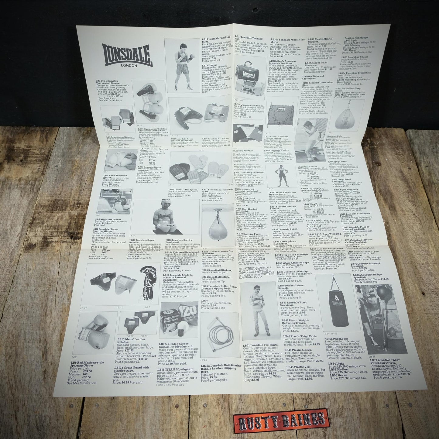 Vintage Lonsdale Sports Boxing Fashion Fold-Out Sales Brochure