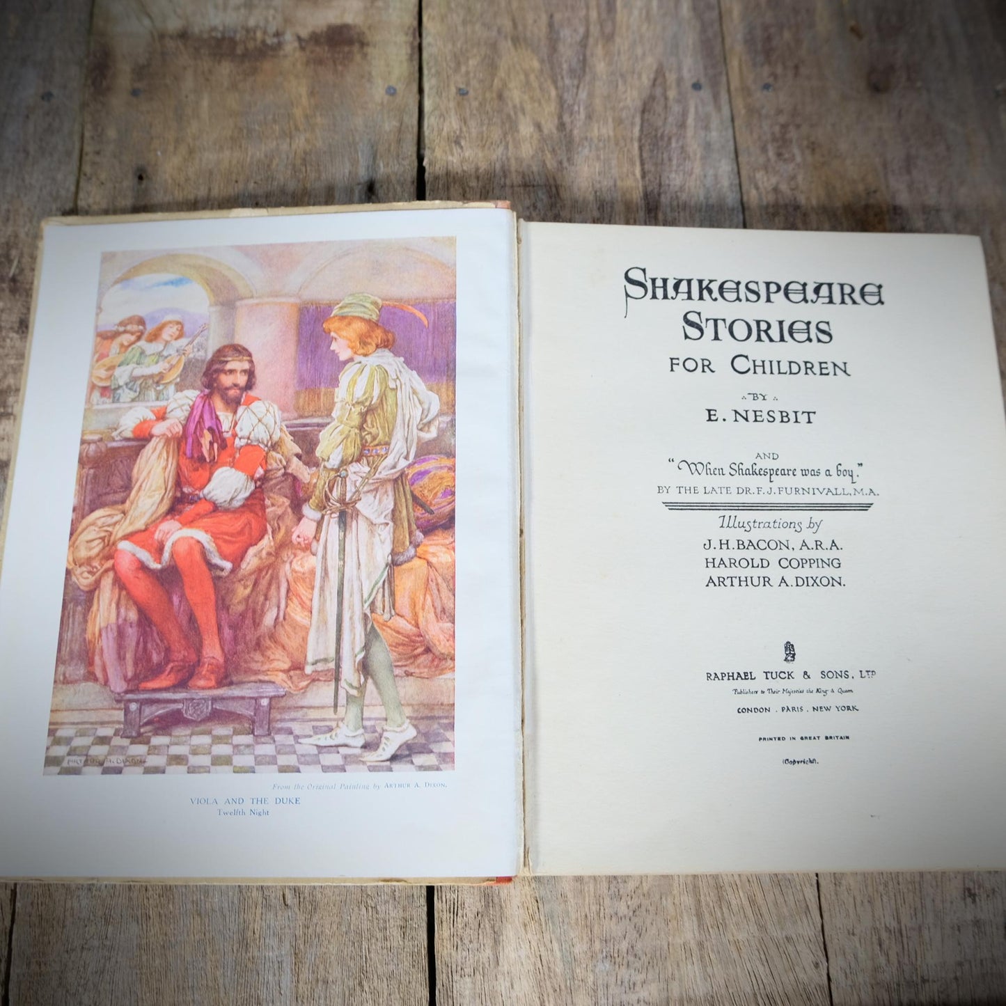 Shakespeare Stories for Children, E Nesbit, 1920's Raphael Tuck Hardcover