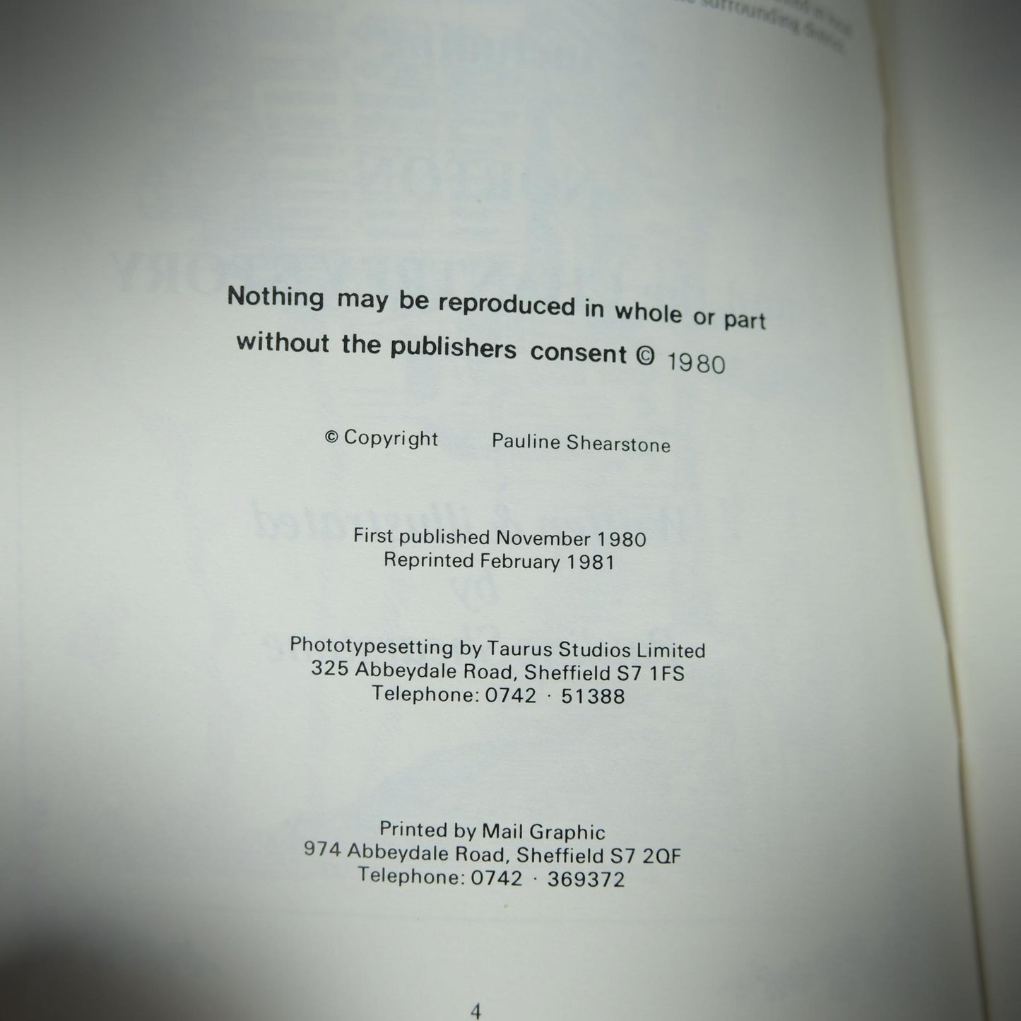 Sheffield Sketches, Including Norton and the Chantrey Story, Pauline Shearstone, 1981 Booklet