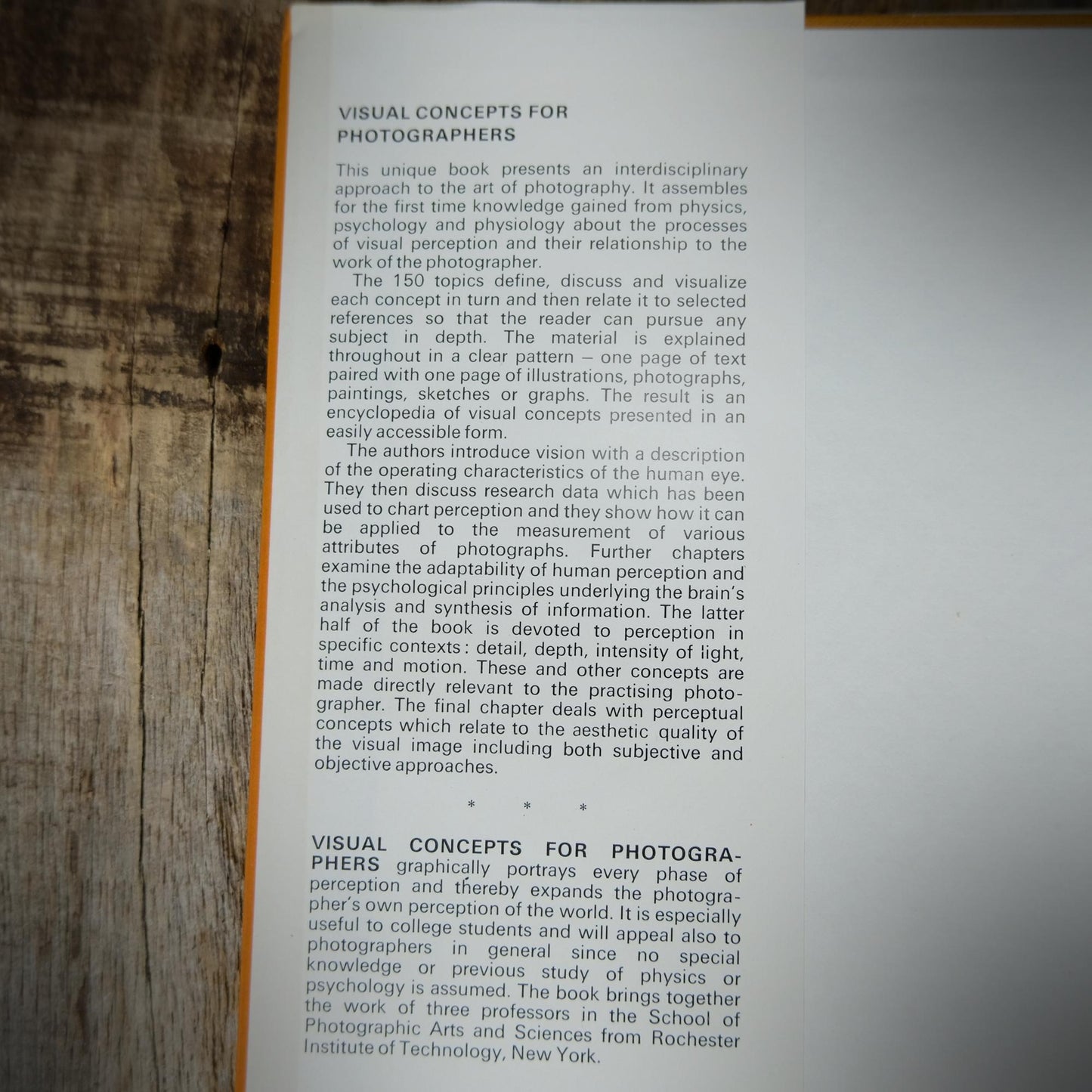 Visual Concepts for Photographers, 1980 Hardcover, Leslie Strobel, Hollis Todd, Richard Zaika