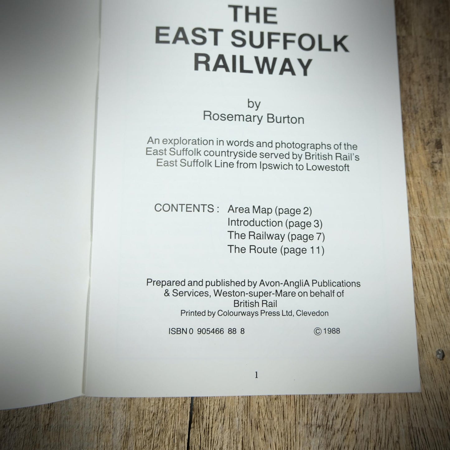 The East Suffolk Railway, Rosemary Burton, 1988 Booklet
