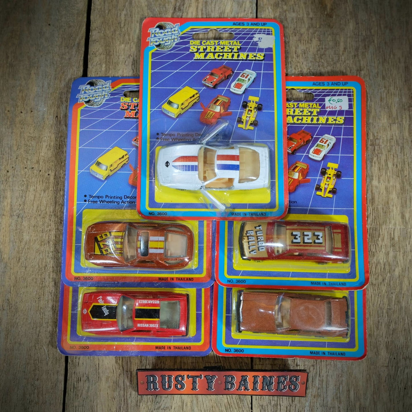 Road Tough of Thailand, BMW 3 Series 323, Porsche 928, Nissan 300ZX, Cadillac Seville, Chevy Corvette, all in Blisterpack
