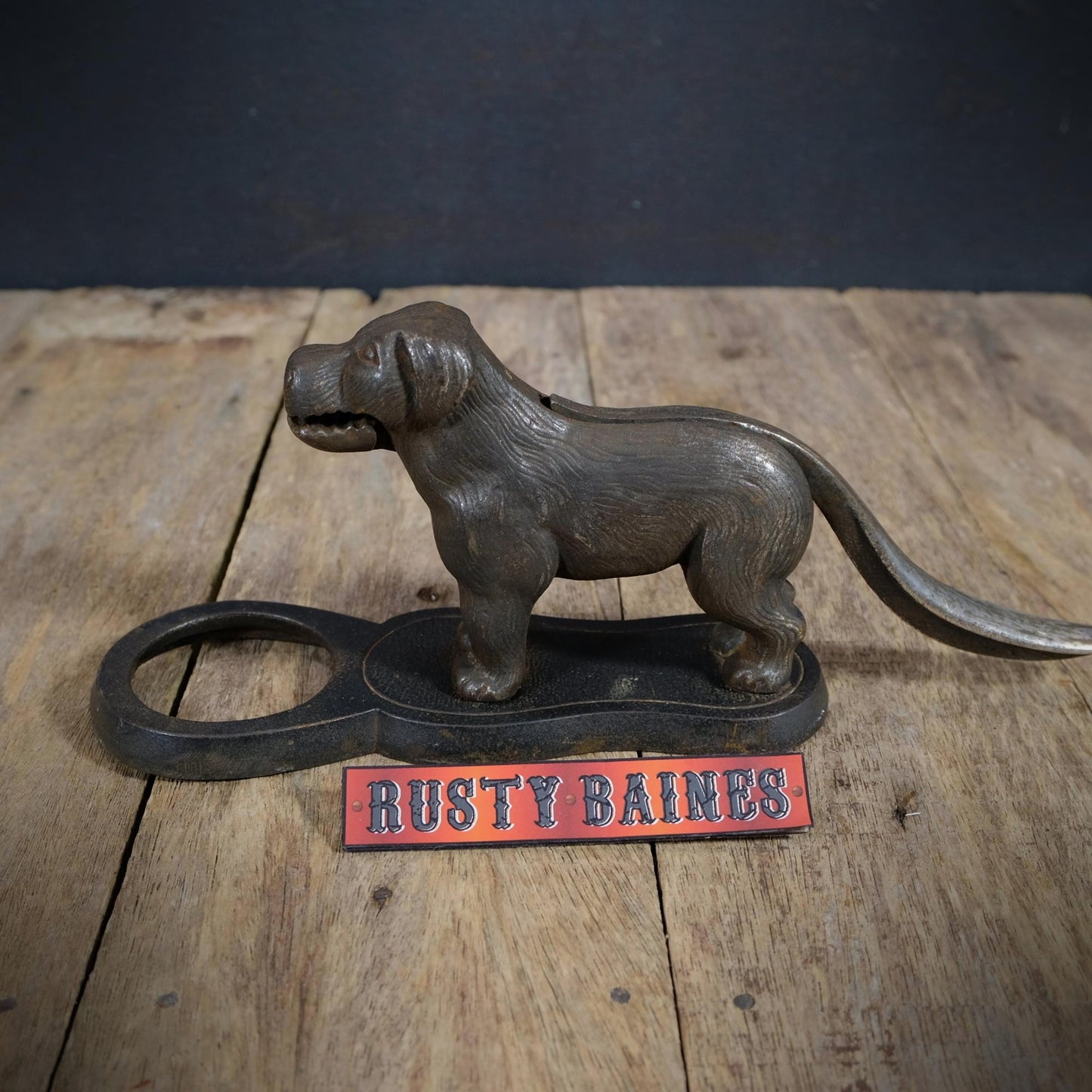 Vintage Novelty Table Nutcrackers, Biting Dog, Cast Iron Made in England