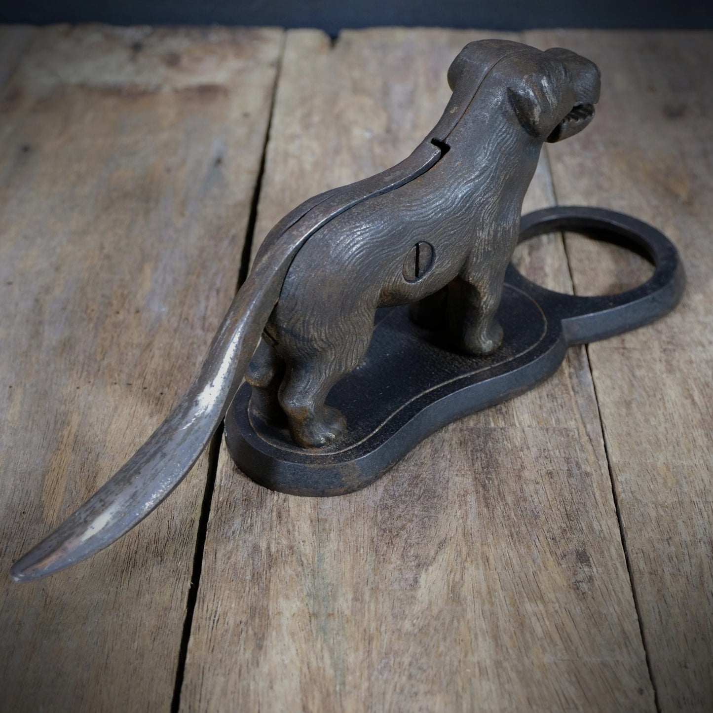 Vintage Novelty Table Nutcrackers, Biting Dog, Cast Iron Made in England