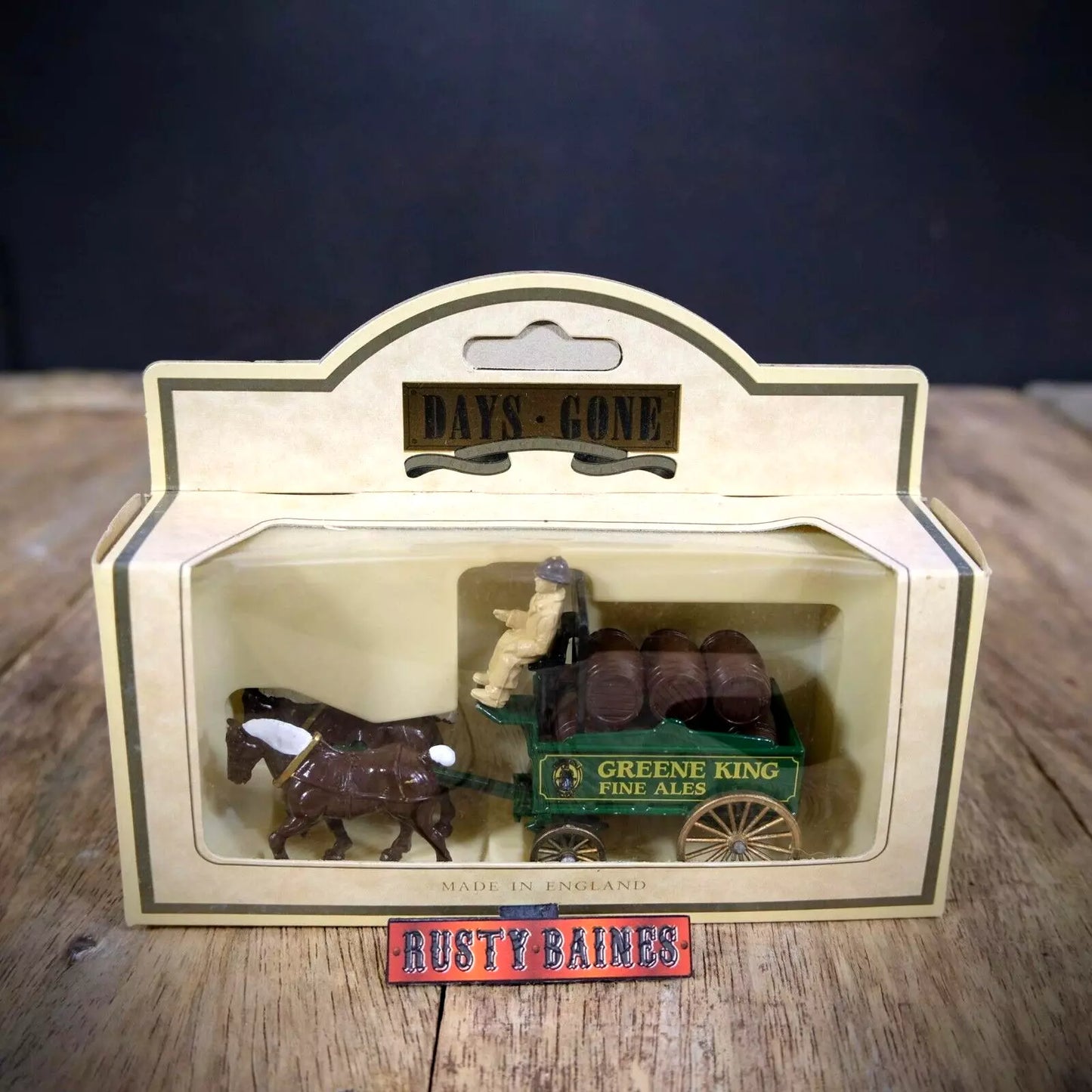 LLedo Horse Drawn Cart Brewery Dray, Greene King Ales