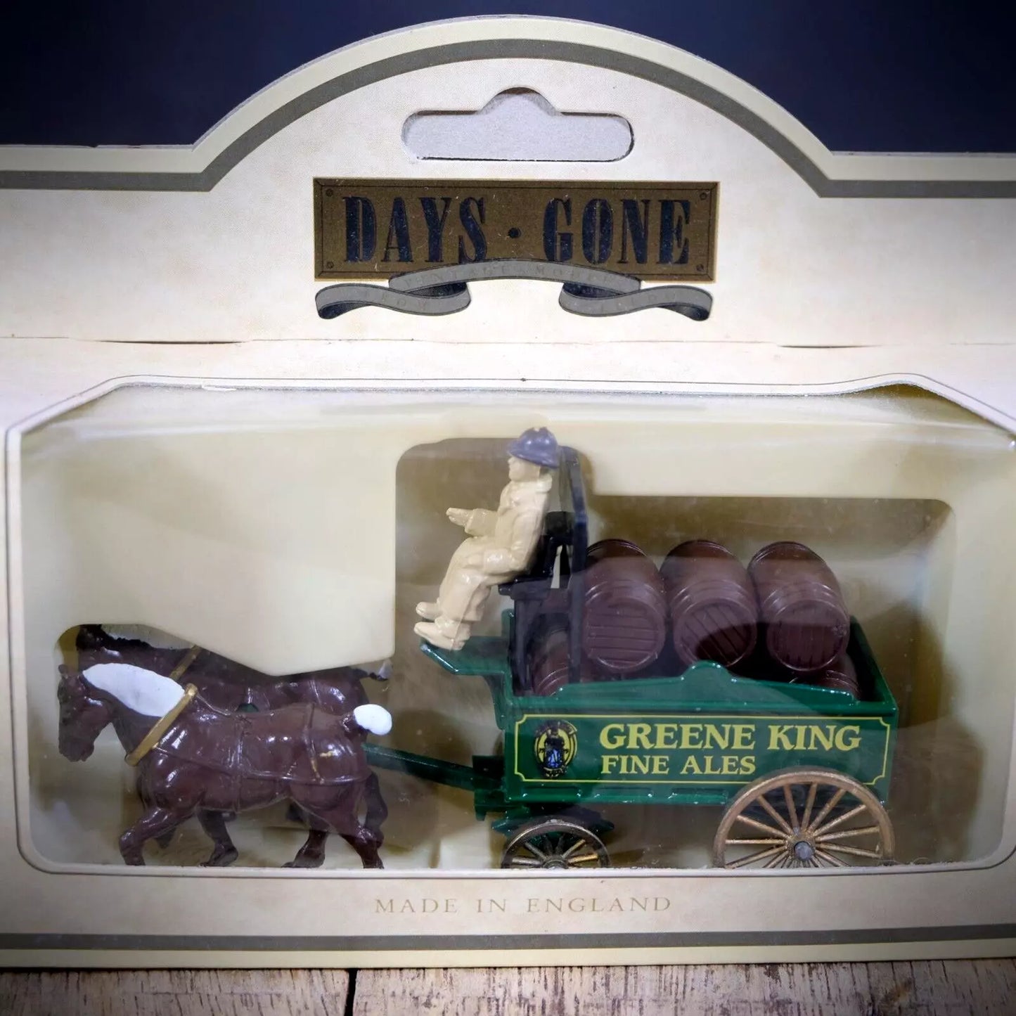 LLedo Horse Drawn Cart Brewery Dray, Greene King Ales