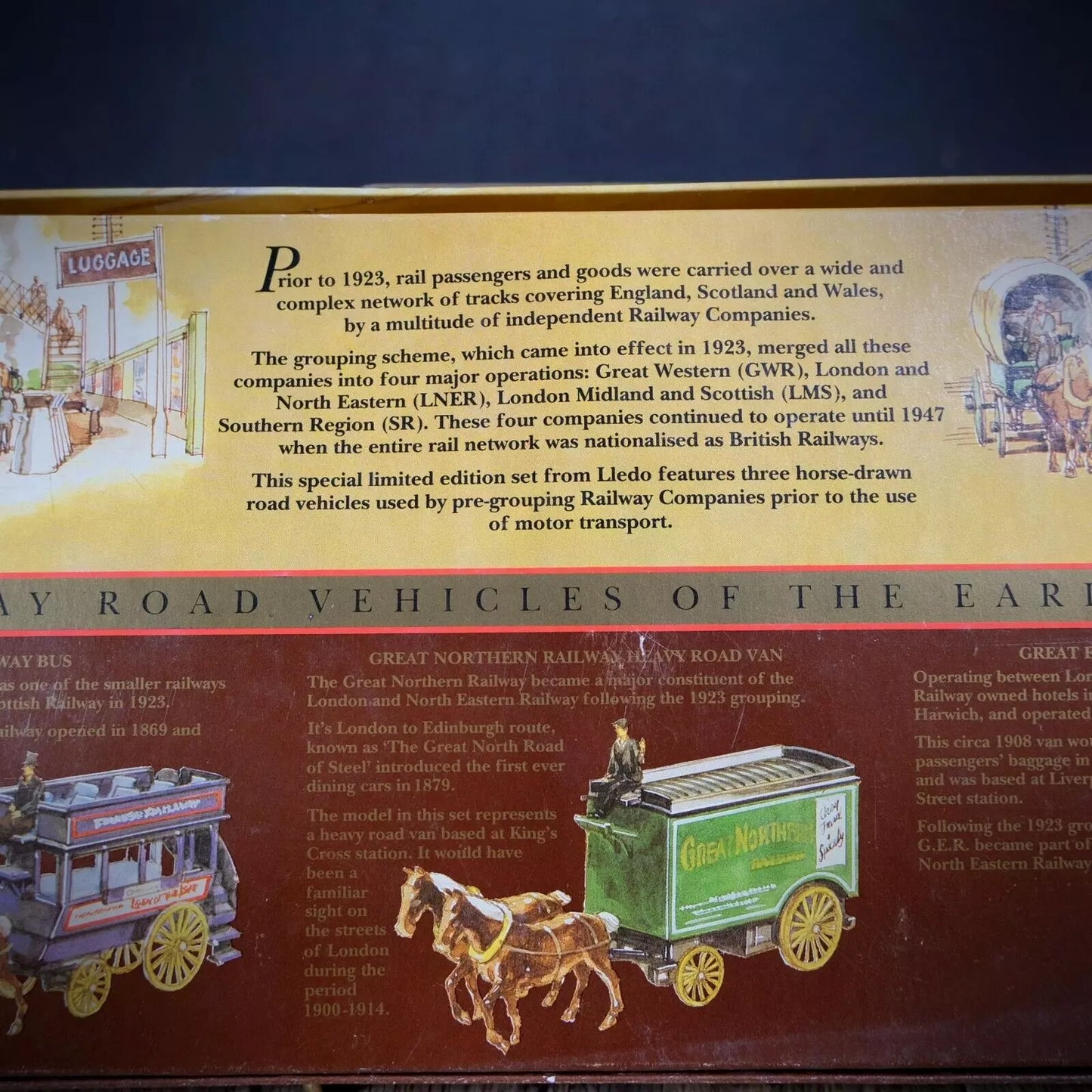 LLedo Horse Drawn Cart Brewery Dray, WLLedo Limited Edition Horse Drawn Bus Road Transport, Furness Railway GNR GERorthington Ales Beer.
