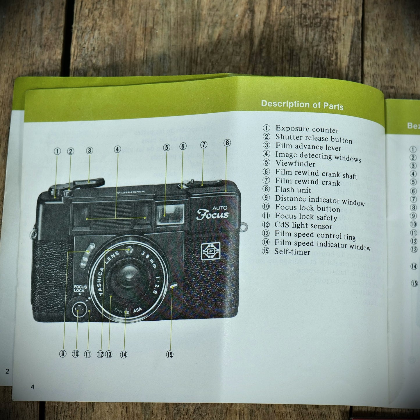 Vintage Camera Instruction Booklet, Yashica Auto-Focus 35mm