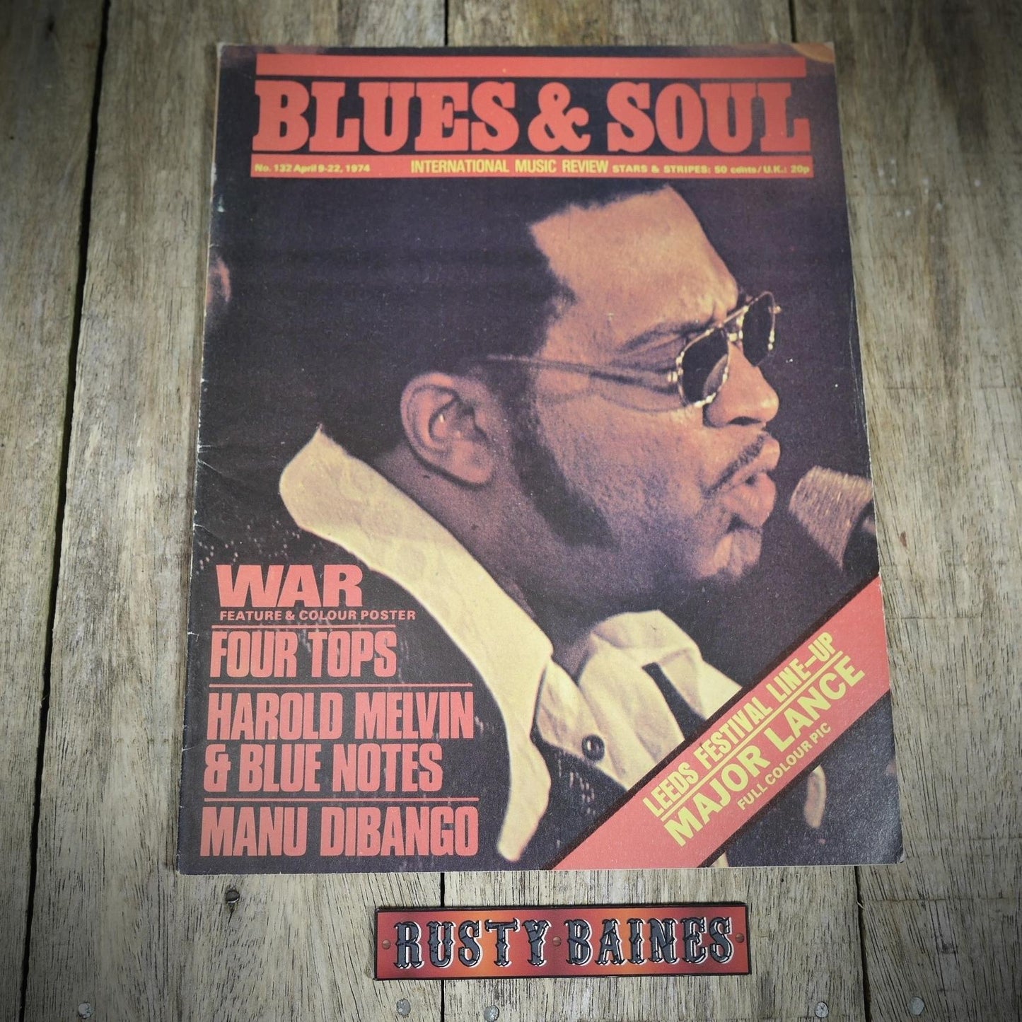 Vintage Magazine Back Issue, Blue & Soul #132 April 1974, WAR, Manu Dibango, Harold Melvin