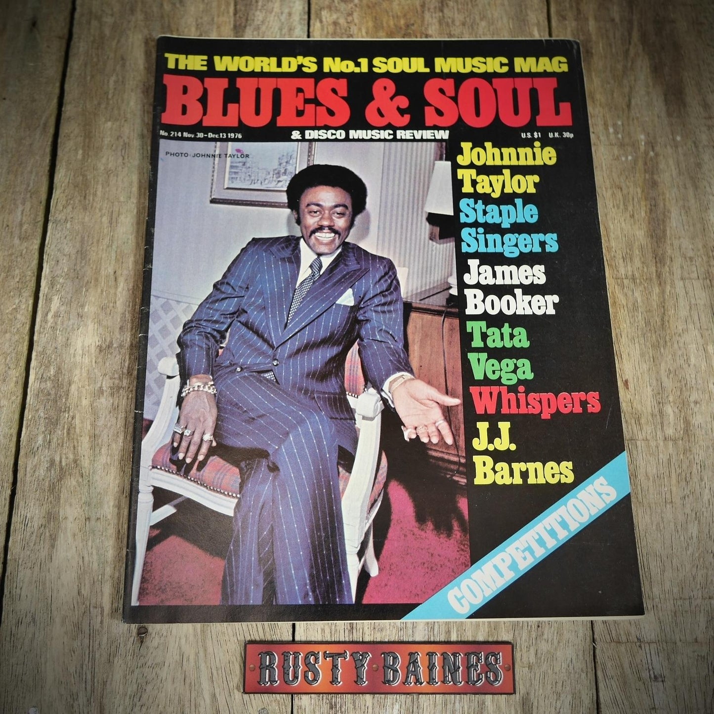 Vintage Magazine Back Issue, Blue & Soul #214 November 1976, Johnnie Taylor, James Booker, Tata Vega