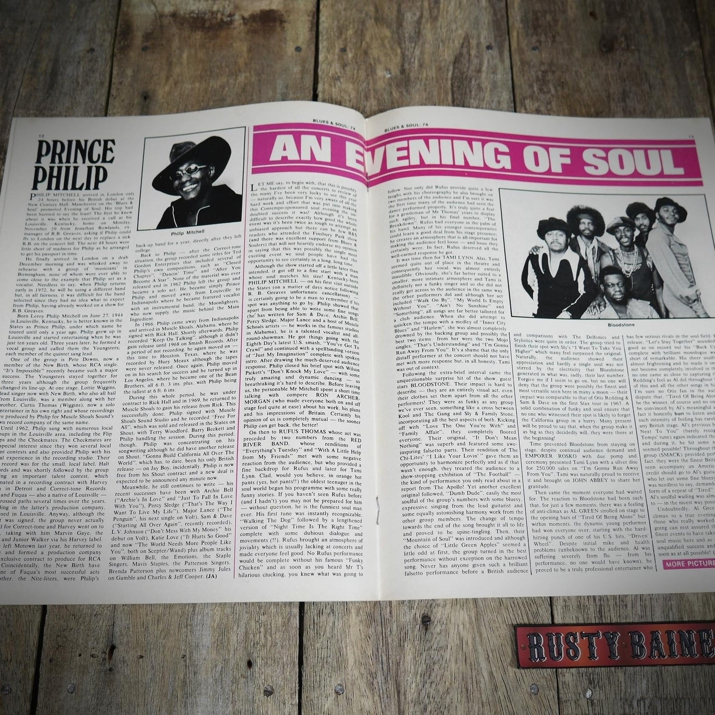 Vintage Magazine Back Issue, Blue & Soul #74 December 1971, The Magnificent 7, Philip Mitchell, Muddy Waters