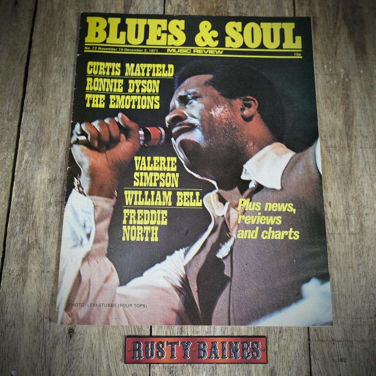Vintage Magazine Back Issue, Blue & Soul #72 November 1971, Curtis Mayfield, Ronnie Dyson, The Emotions